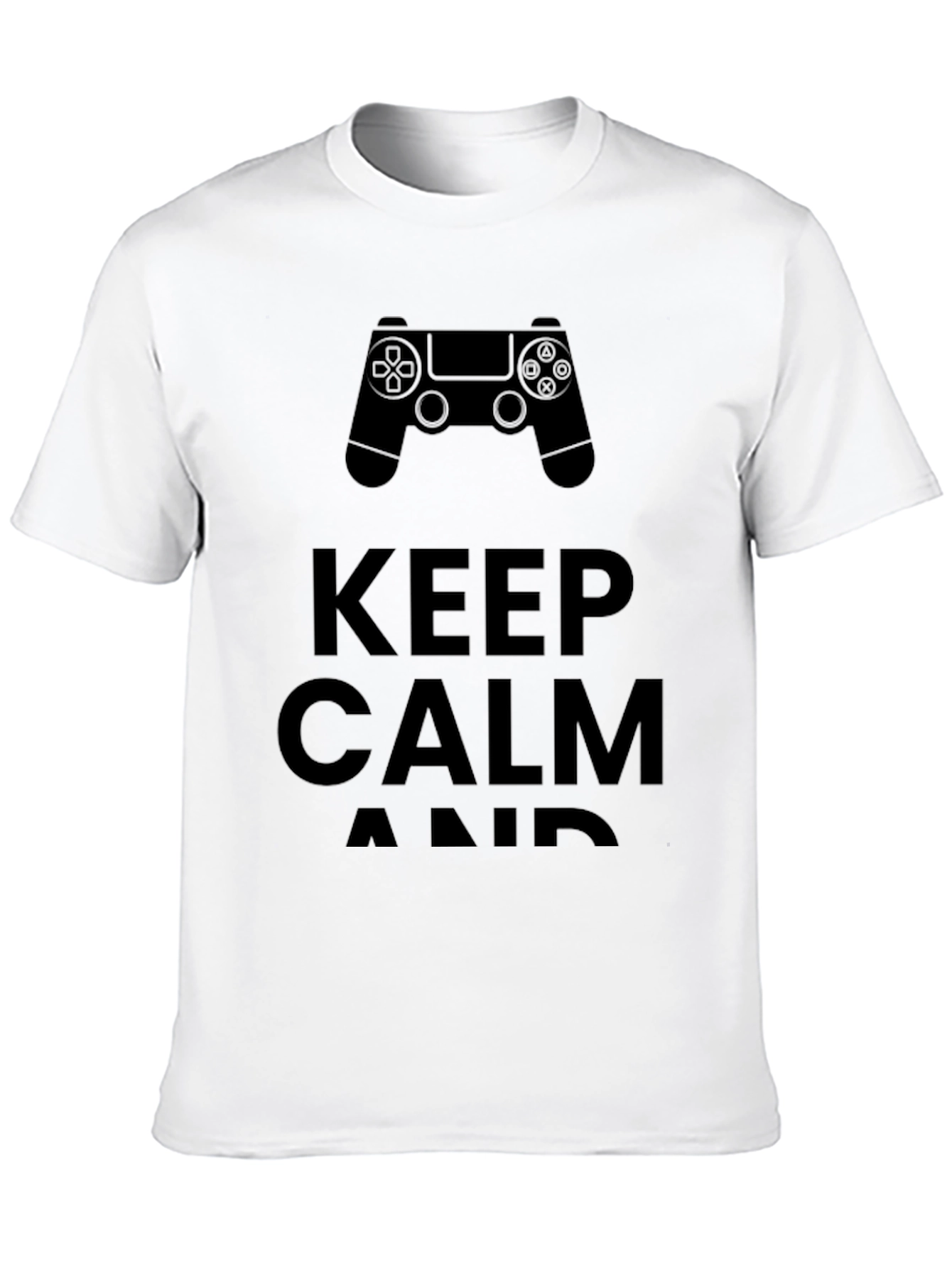 Black Keep Calm and Game On Black T-Shirt view 10