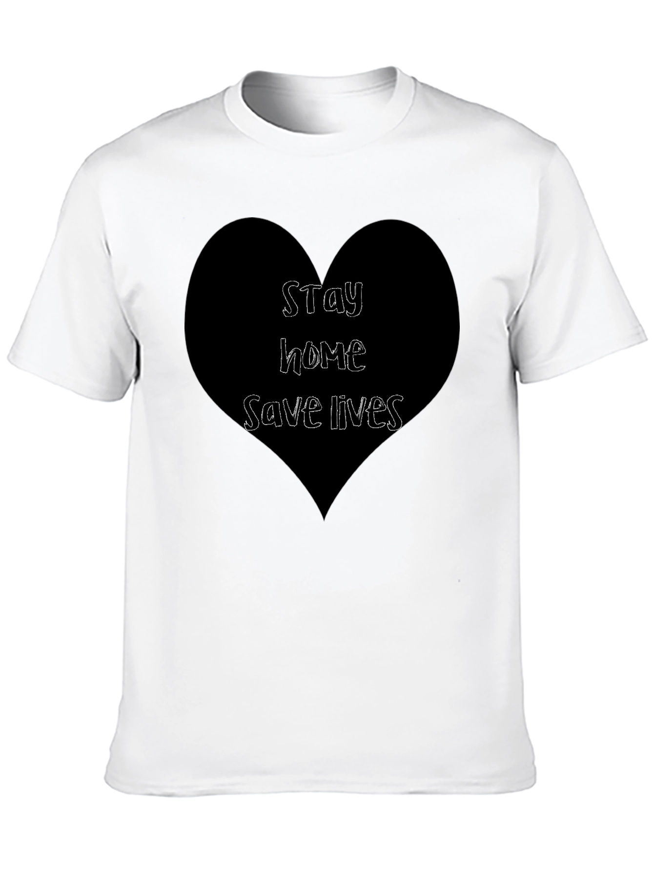 Black Stay Home Save Lives Black Graphic T-Shirt view 10