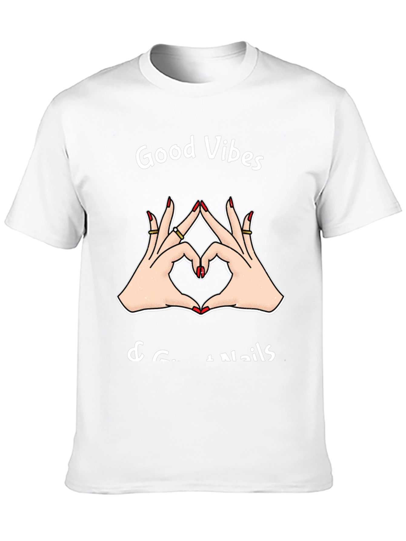 Black Good Vibes & Great Nails T-Shirt view 10