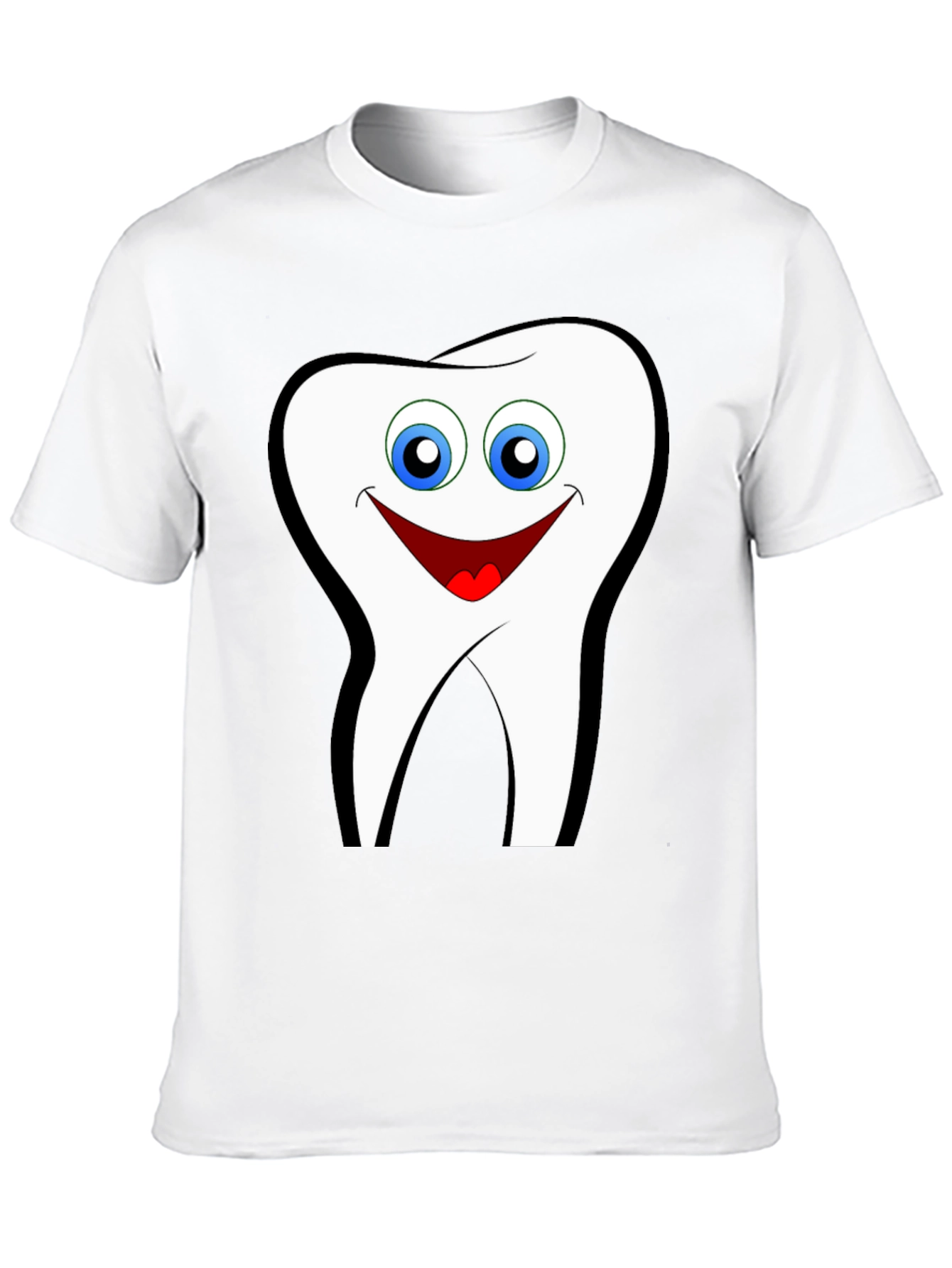 Black Smiling Tooth Graphic T-Shirt - Black Cotton Tee view 10