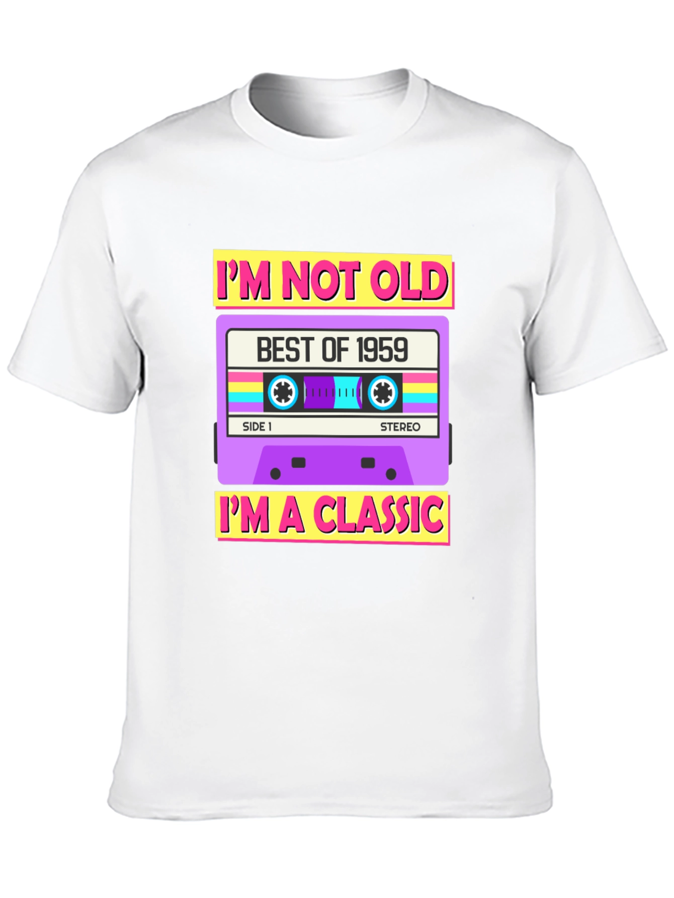 Black I'm Not Old I'm A Classic 1959 Cassette Tape T-Shirt view 10