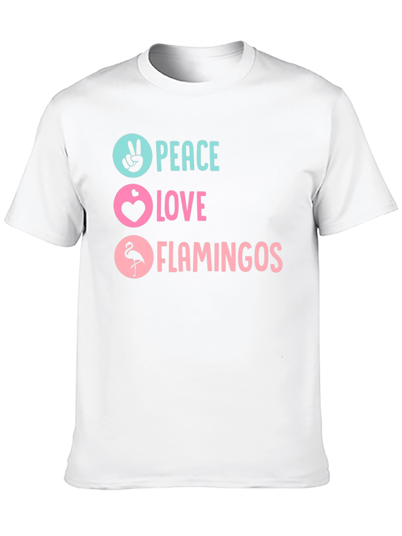 Peace Love Flamingos Graphic T-Shirt - 10