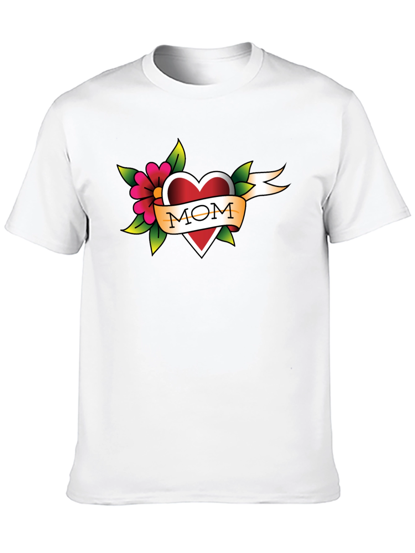 Black Mom Tattoo Style Heart T-Shirt view 10