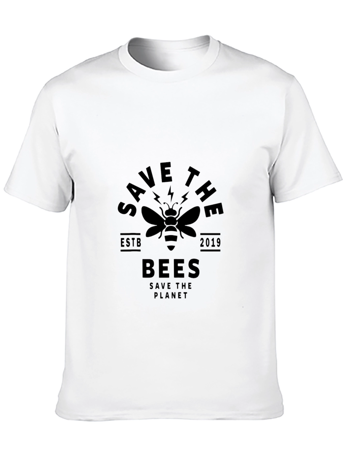 Black Save the Bees Graphic T-Shirt - Protect Our Planet view 10
