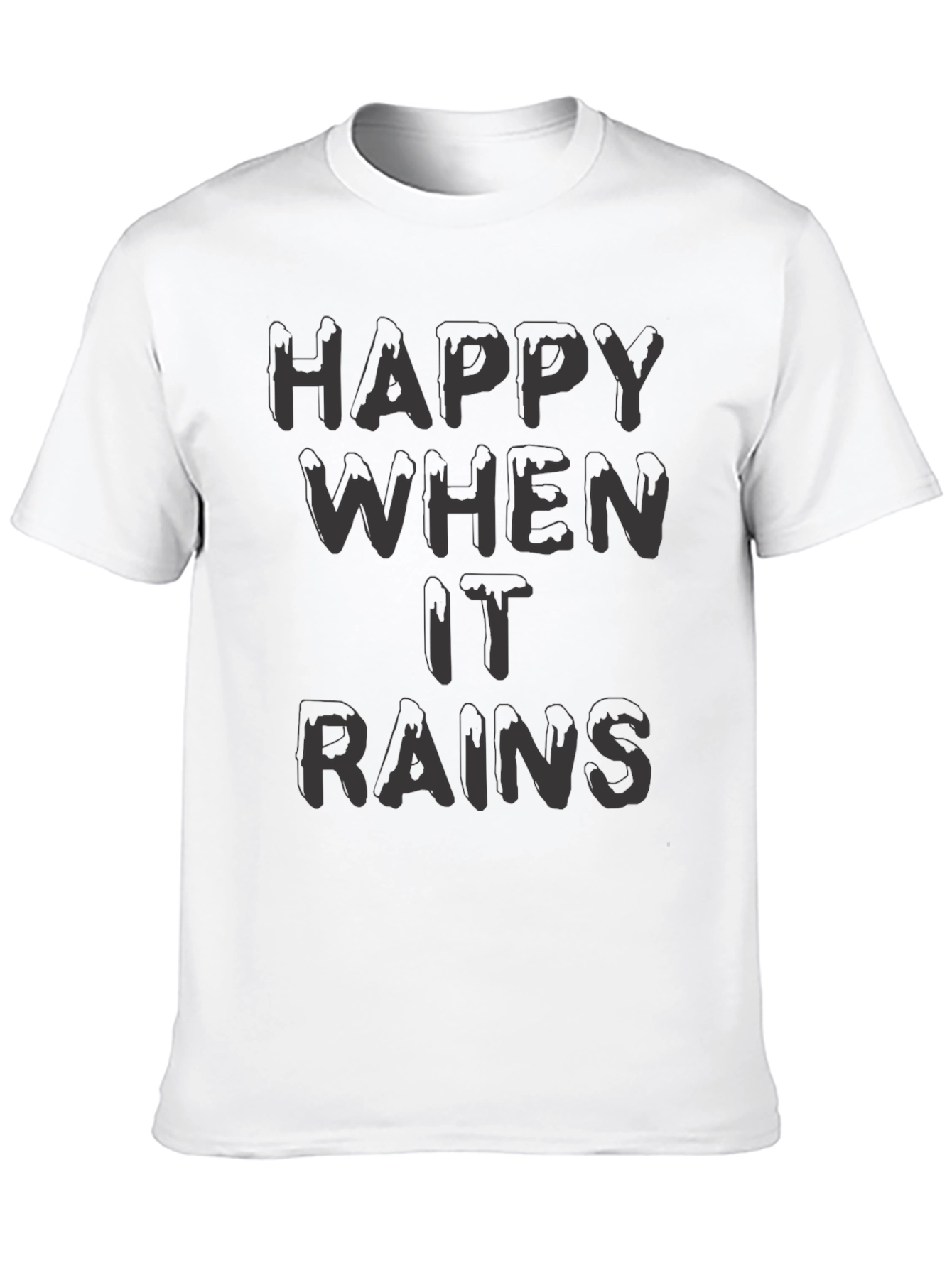Black Happy When It Rains Graphic T-Shirt view 10