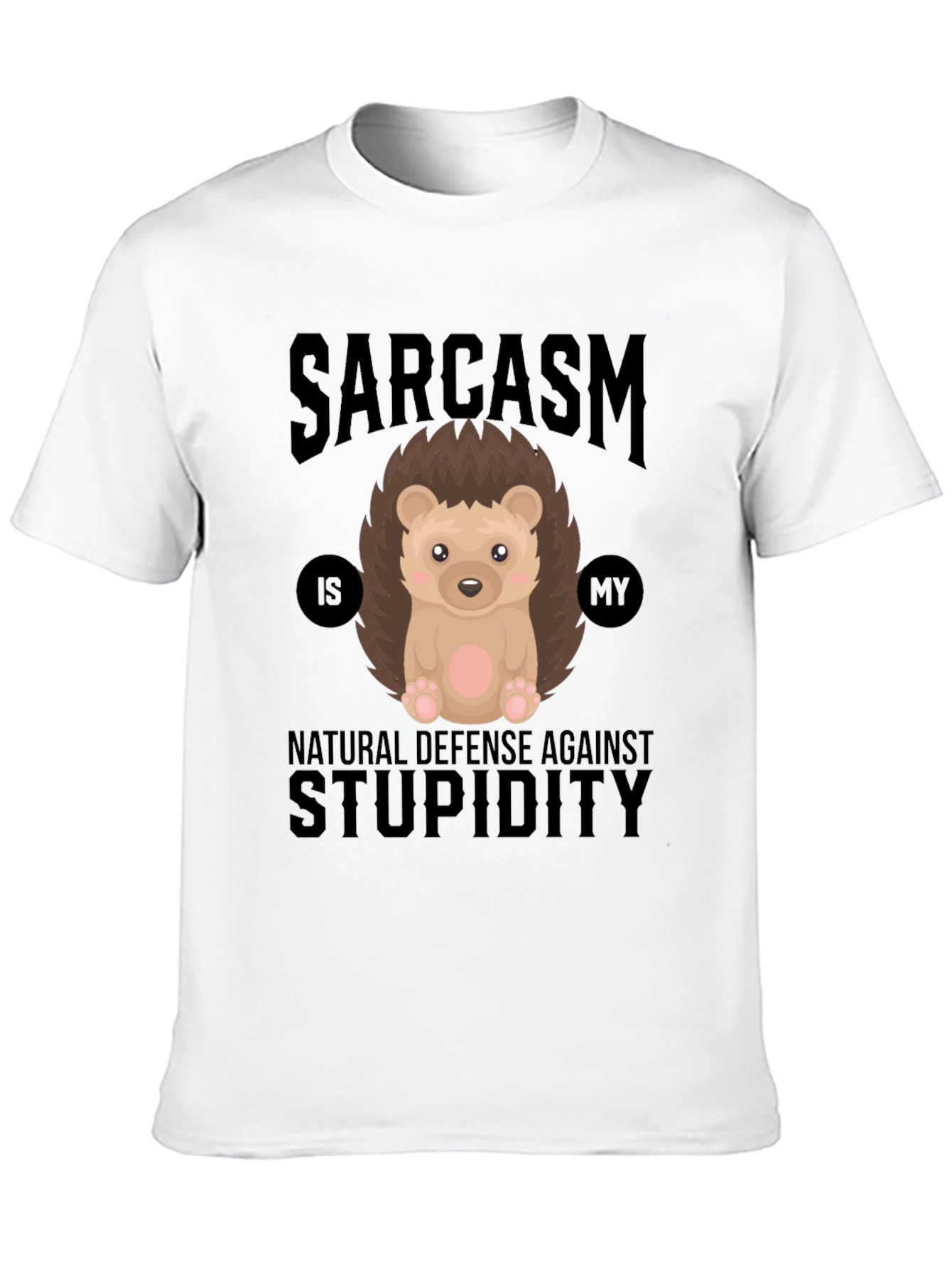 Black Sarcasm Hedgehog T-Shirt - Natural Defense view 10