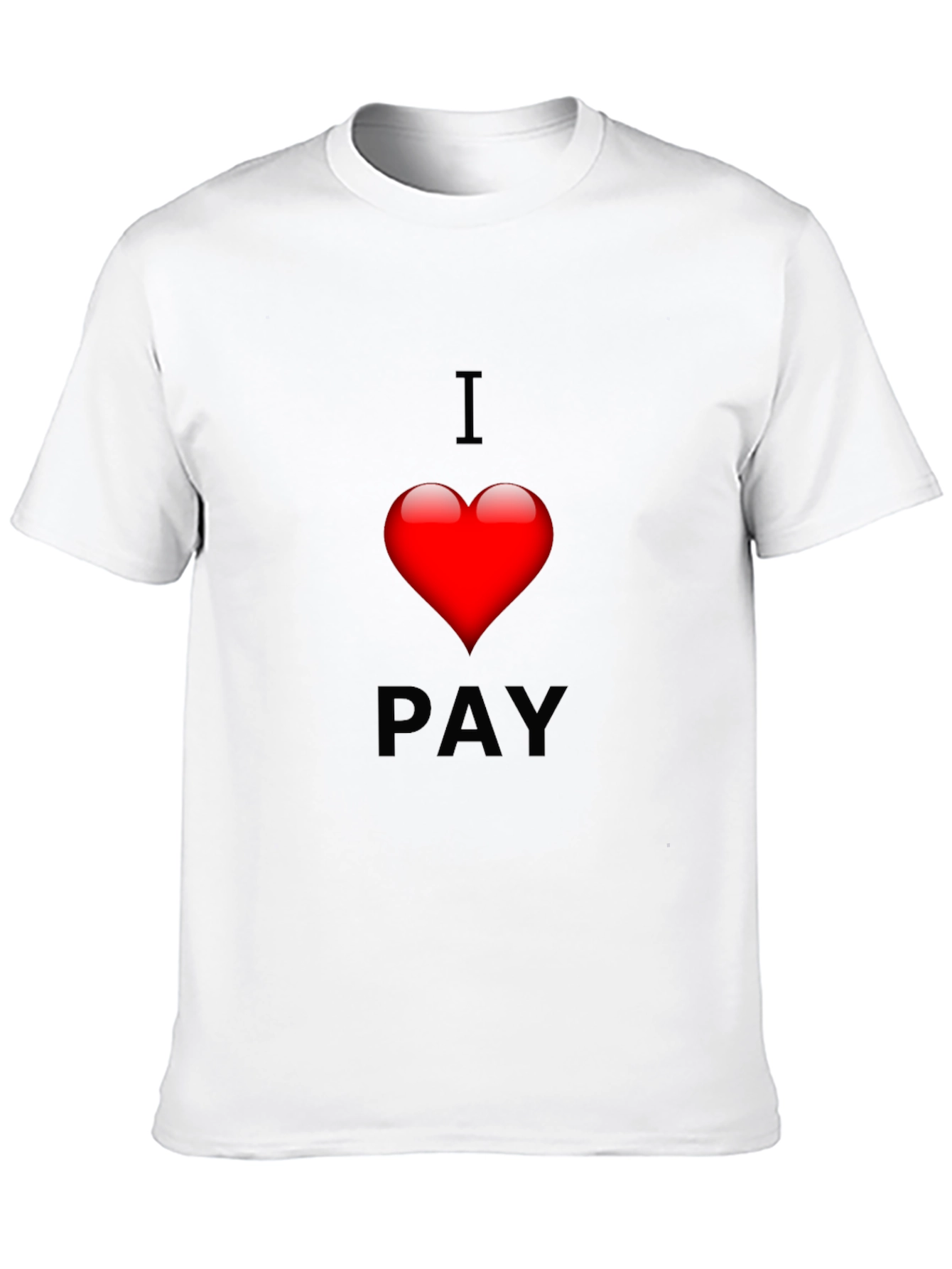 Black I Heart Pay Graphic Tee - Soft Cotton Blend T-Shirt view 10