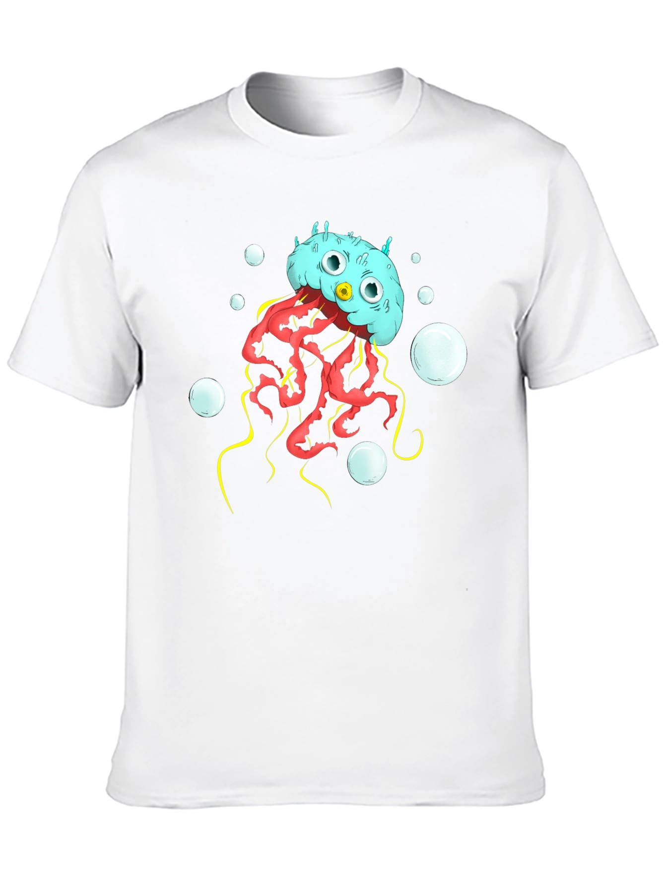 Black Cartoon Jellyfish Graphic T-Shirt view 10
