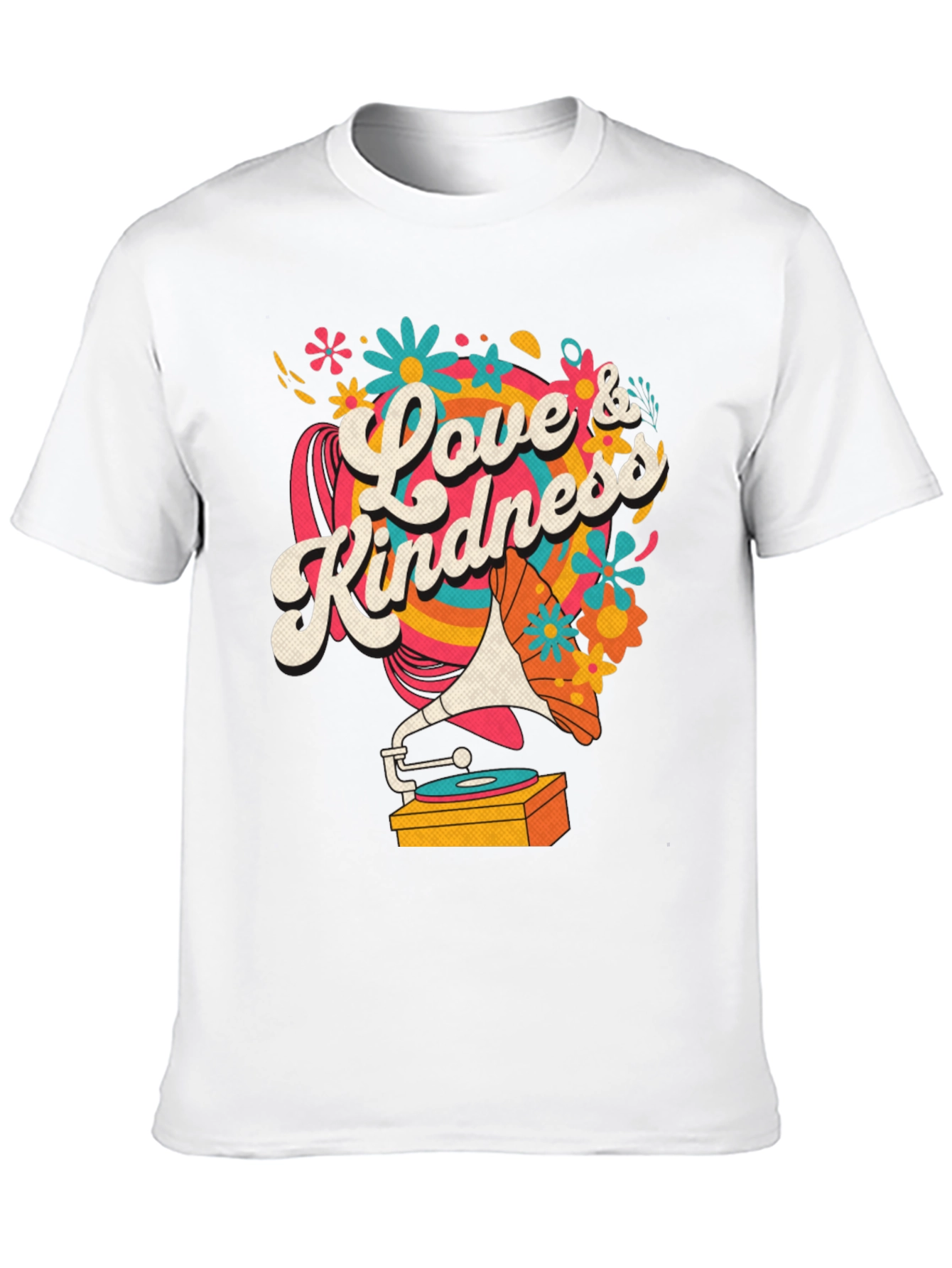 Black Love & Kindness Graphic Tee - Retro Record Player view 10