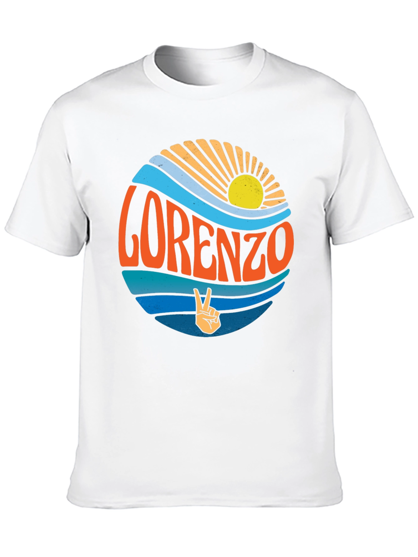 Black Lorenzo Retro Sun & Wave Black T-Shirt view 10