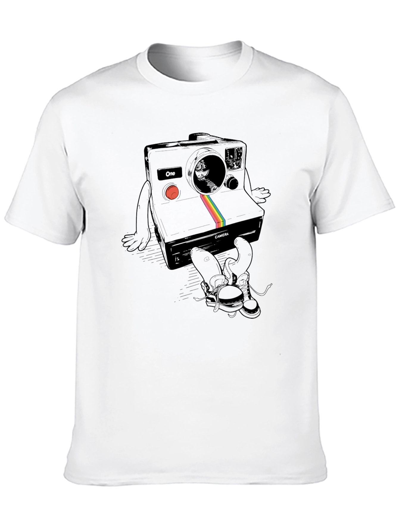 Black Retro Camera Graphic Tee - Unisex Black T-Shirt view 10