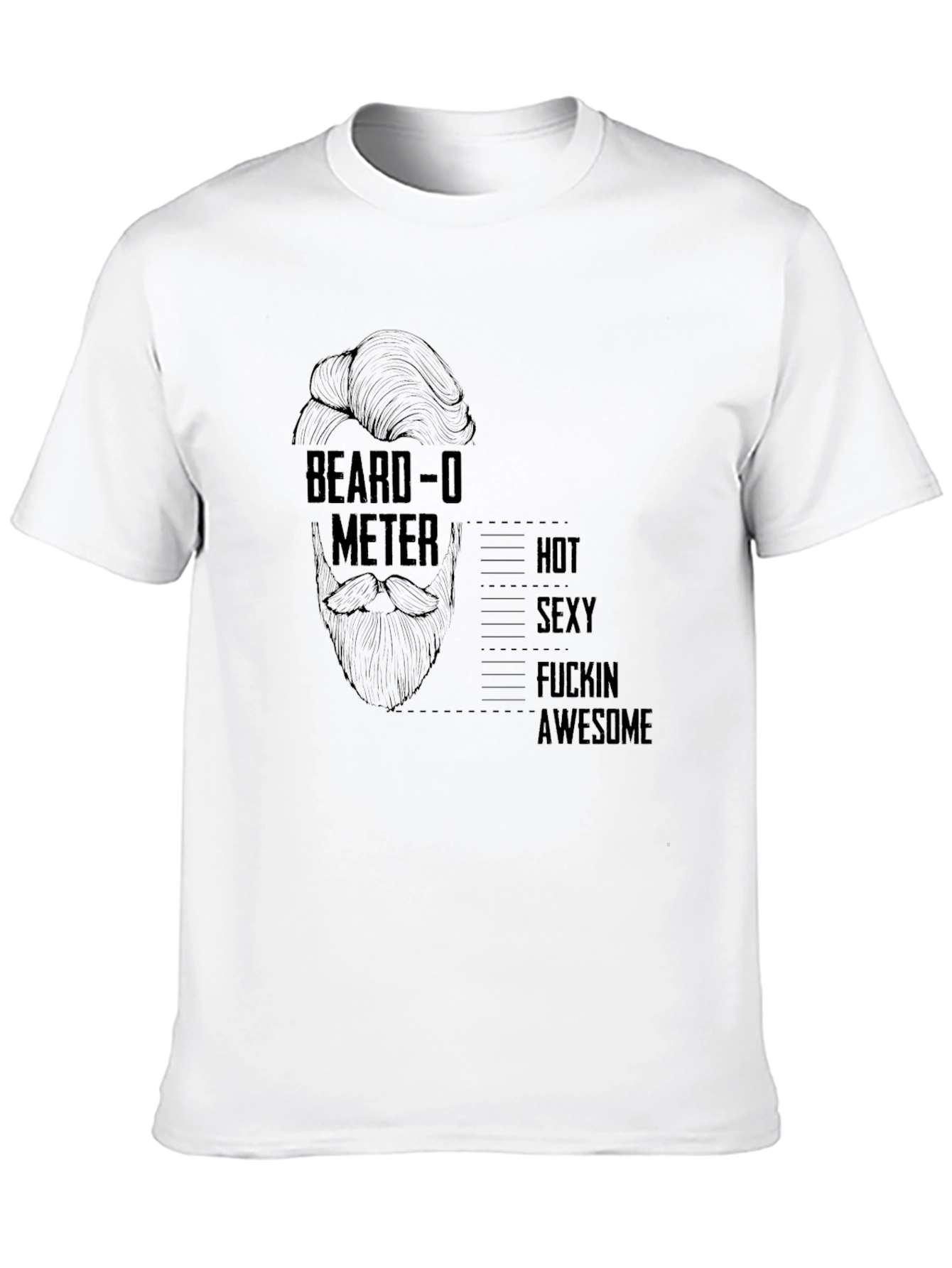 Black Beard-O-Meter Graphic Tee - Funny Mens T-Shirt view 10
