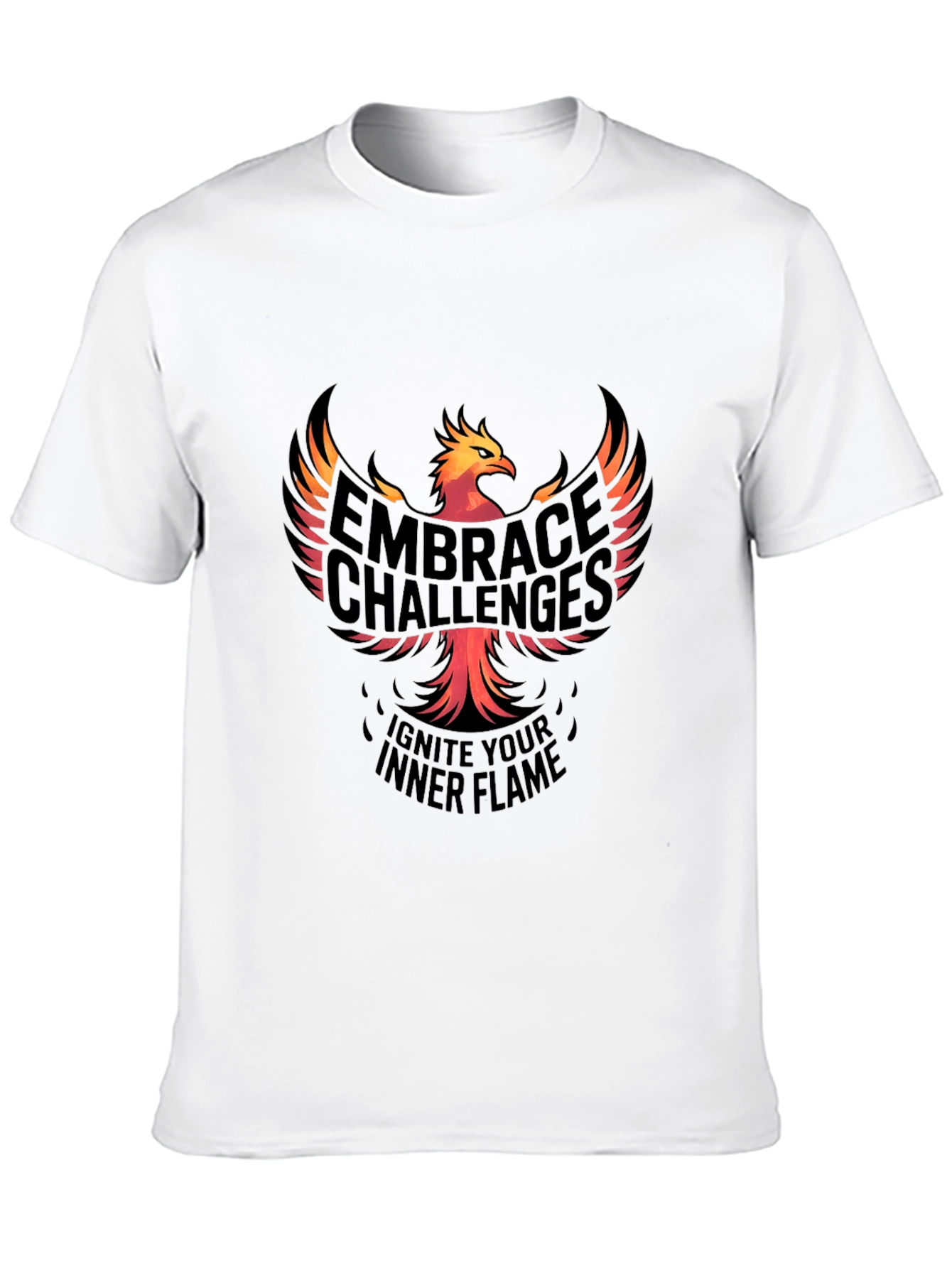 Black Embrace Challenges Graphic Tee - Ignite Your Inner Flame view 10