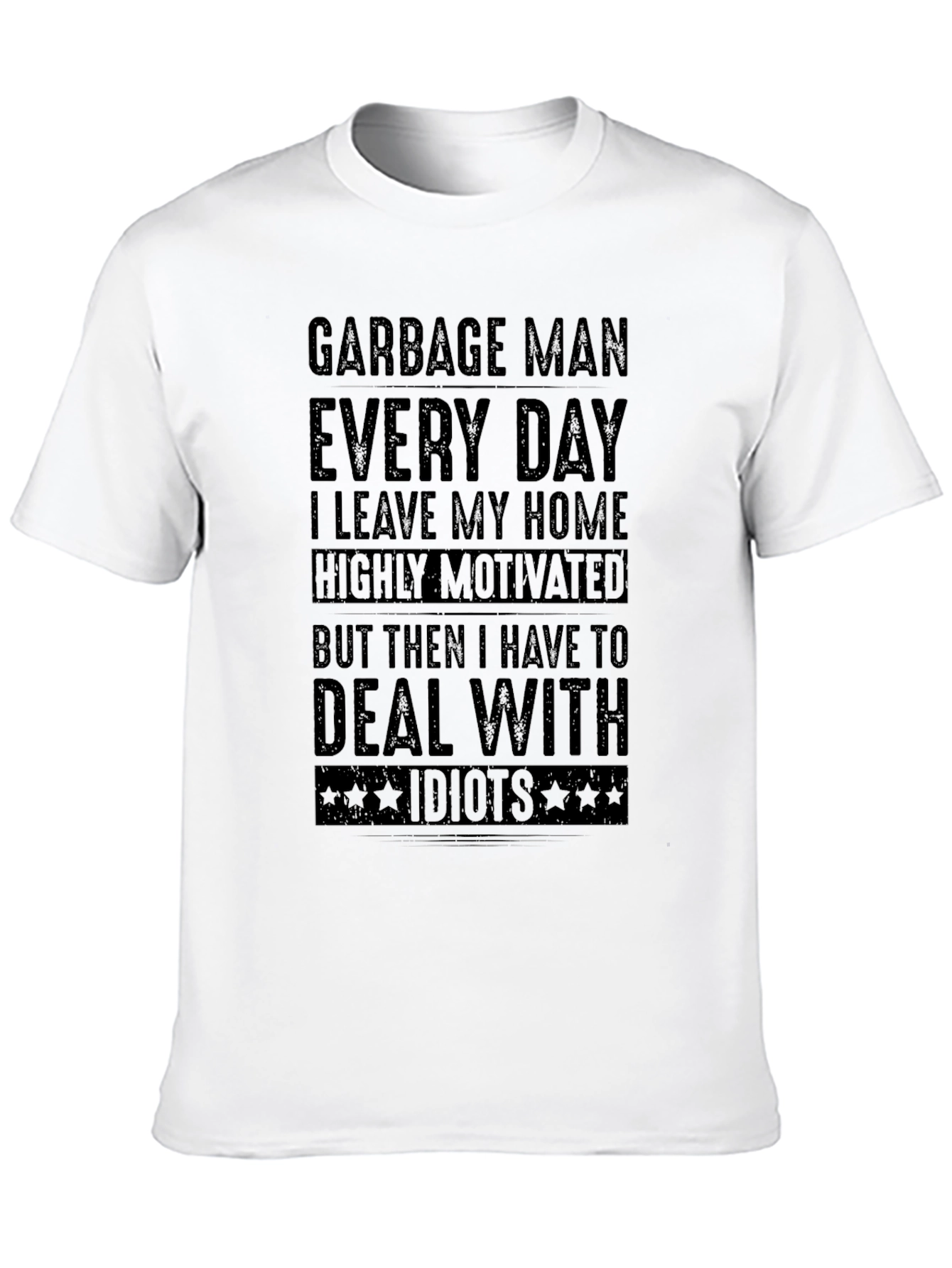 Black Garbage Man T-Shirt - Deal With Idiots Funny Tee view 10