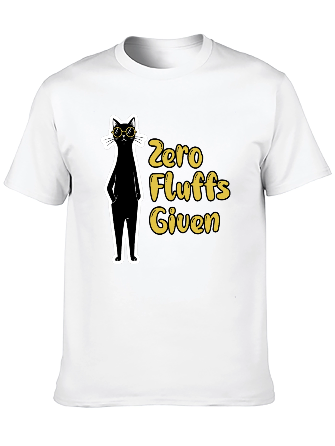Black Zero Fluffs Given Black Cat T-Shirt view 10