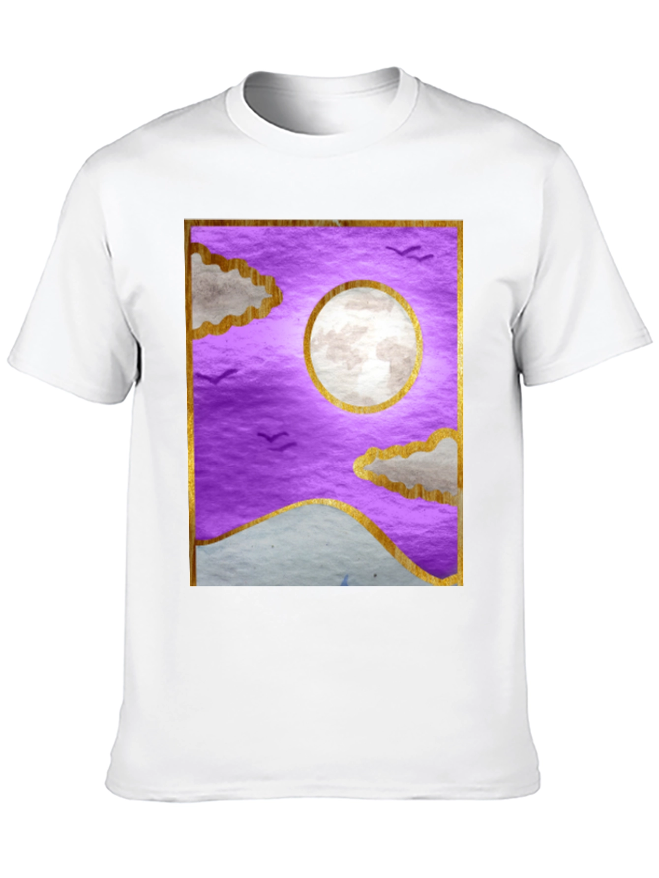 Black Purple Moonscape Graphic T-Shirt view 10