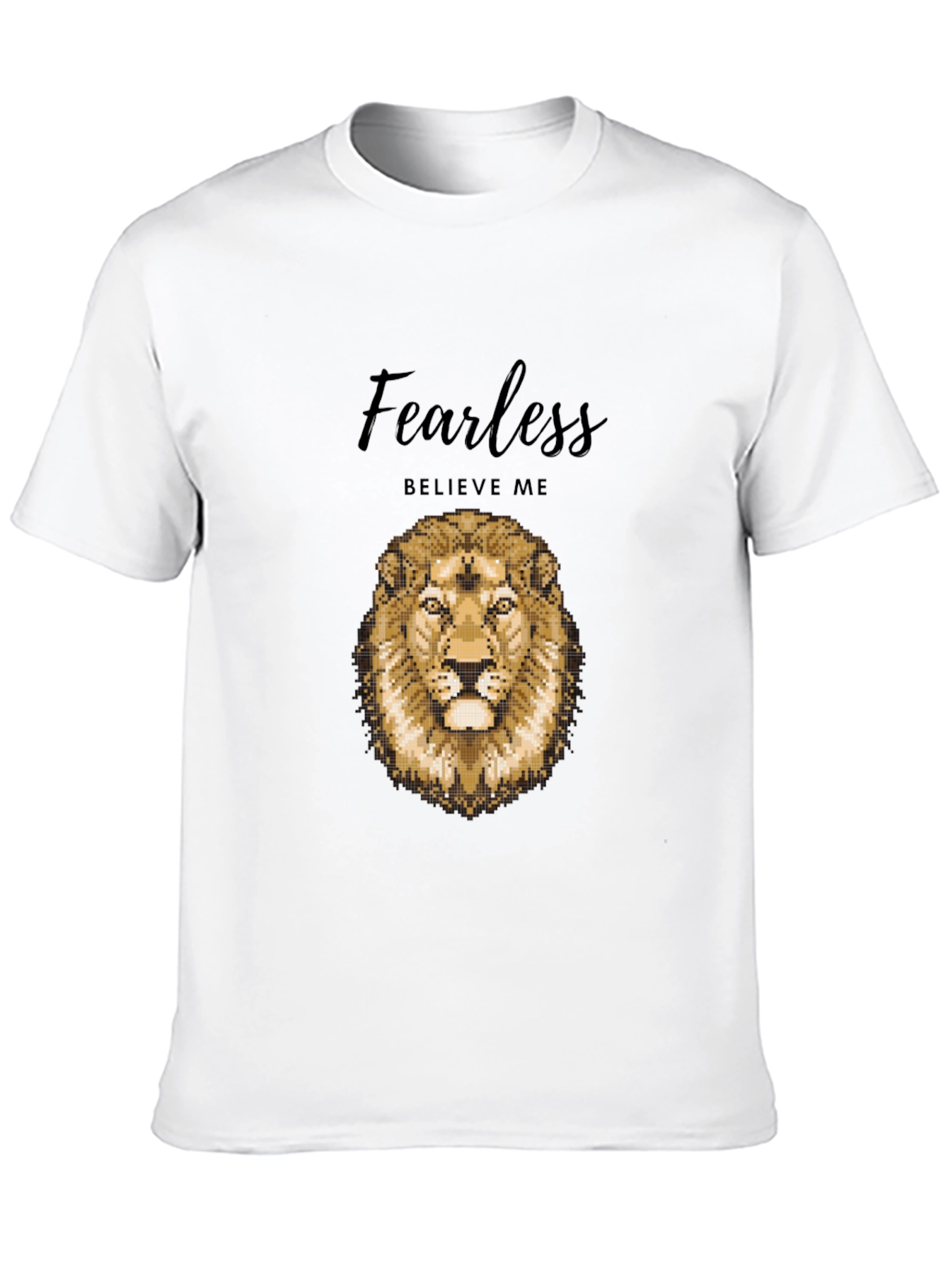 Black Fearless Lion Graphic Tee - Premium Cotton Blend view 10
