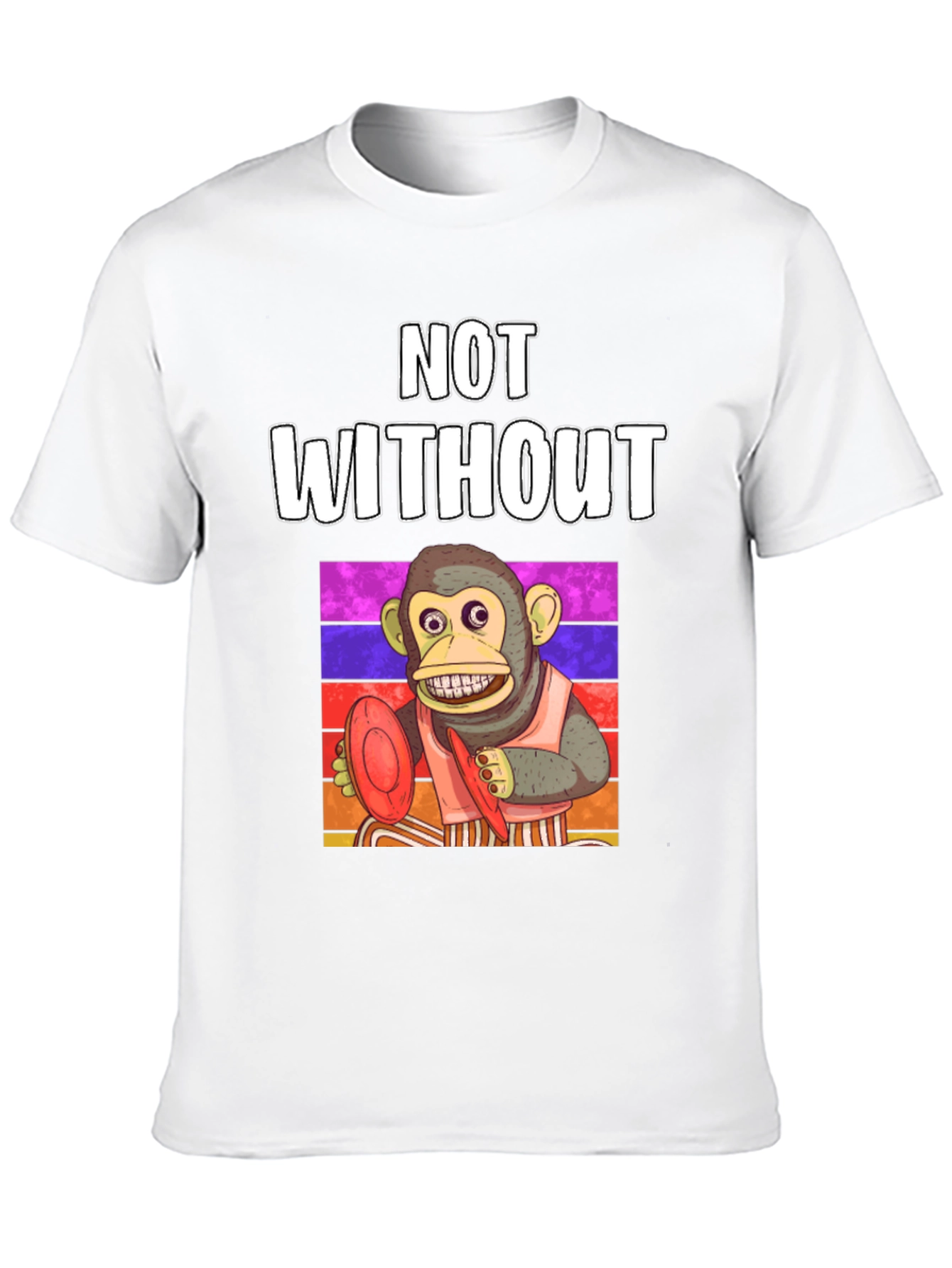 Black Funny Monkey T-Shirt - Not Without My Cymbals! view 10