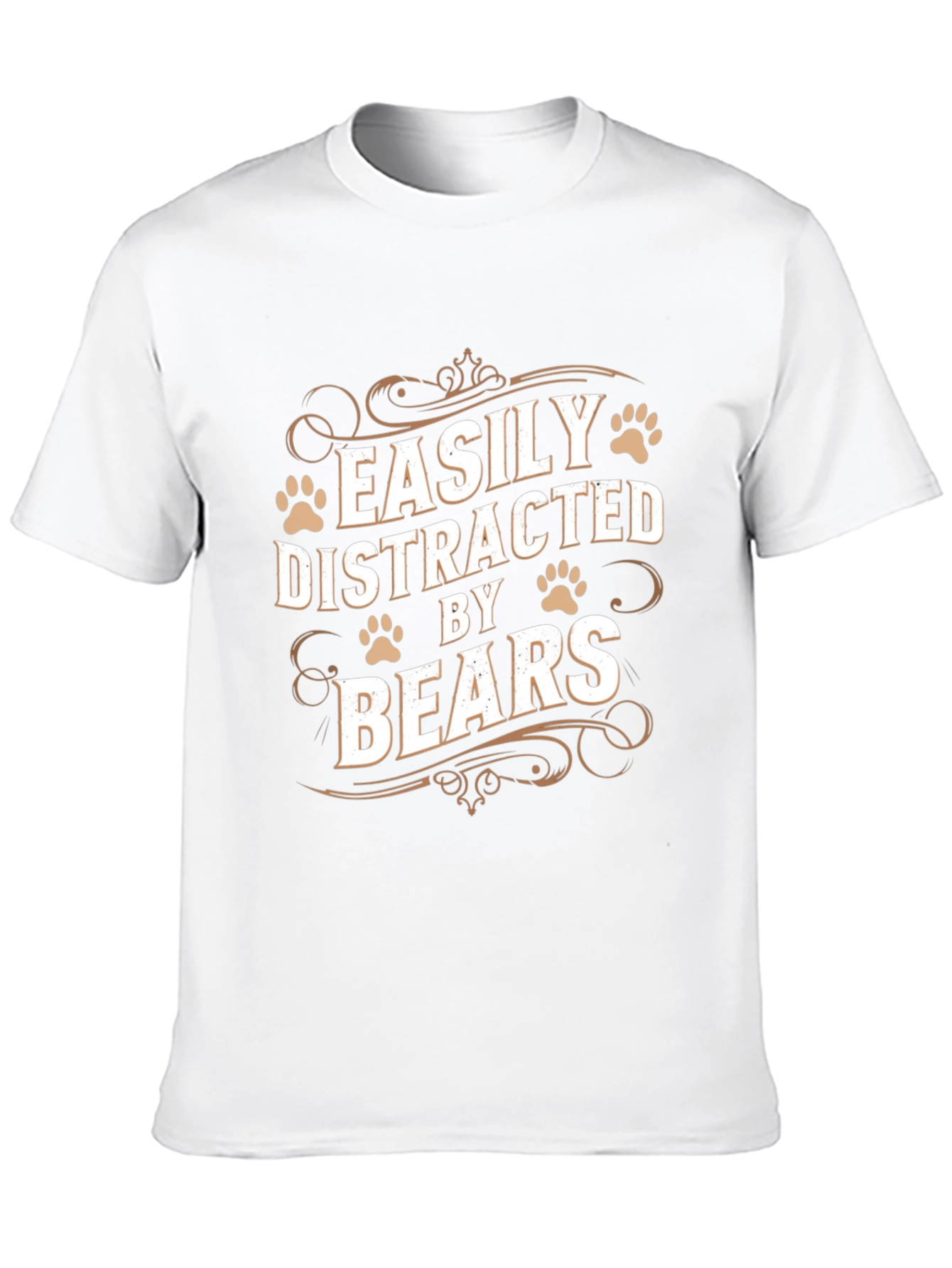 Black Easily Distracted By Bears T-Shirt - Funny Bear Lover Tee view 10