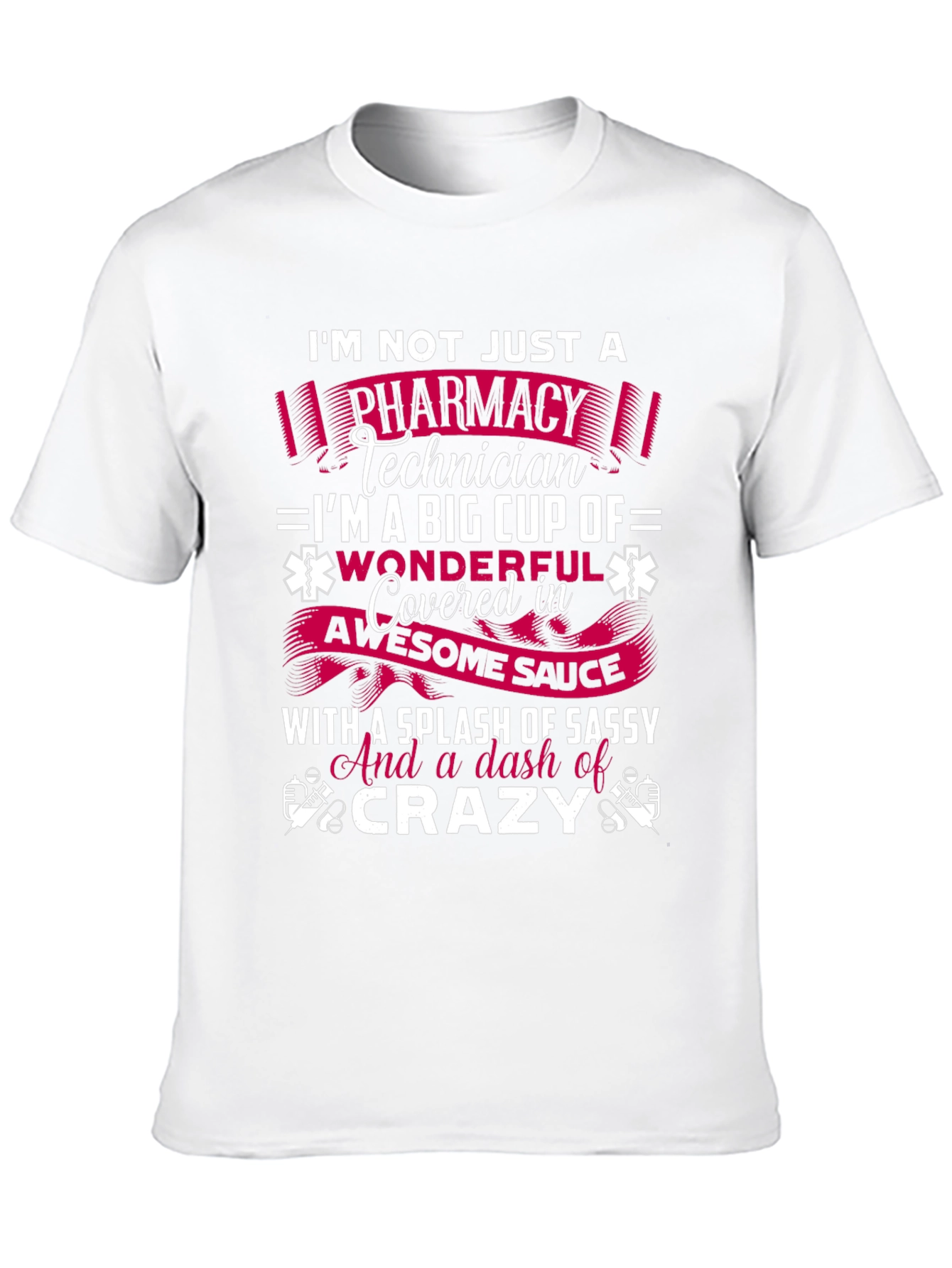 Black Pharmacy Technician Sassy Crazy Graphic Tee view 10