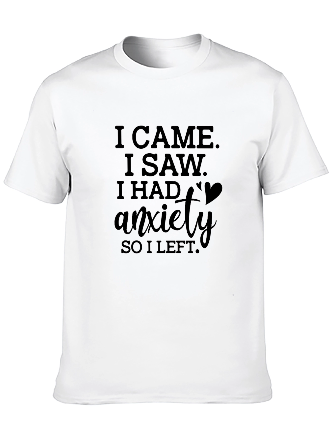 Black Anxiety Humor Graphic Tee - Soft Cotton Blend view 10