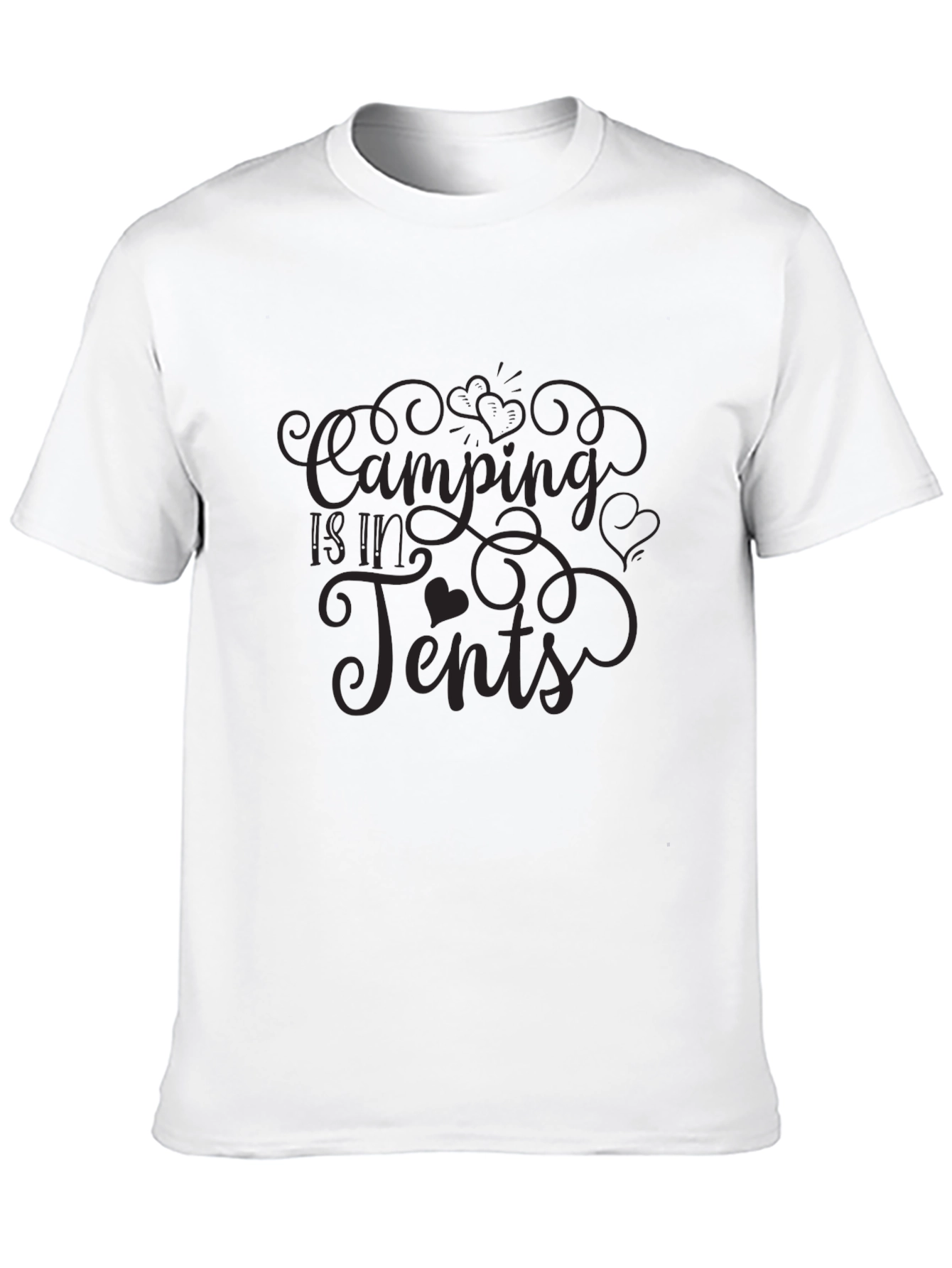 Black Camping is in Tents Graphic Tee - Black view 10