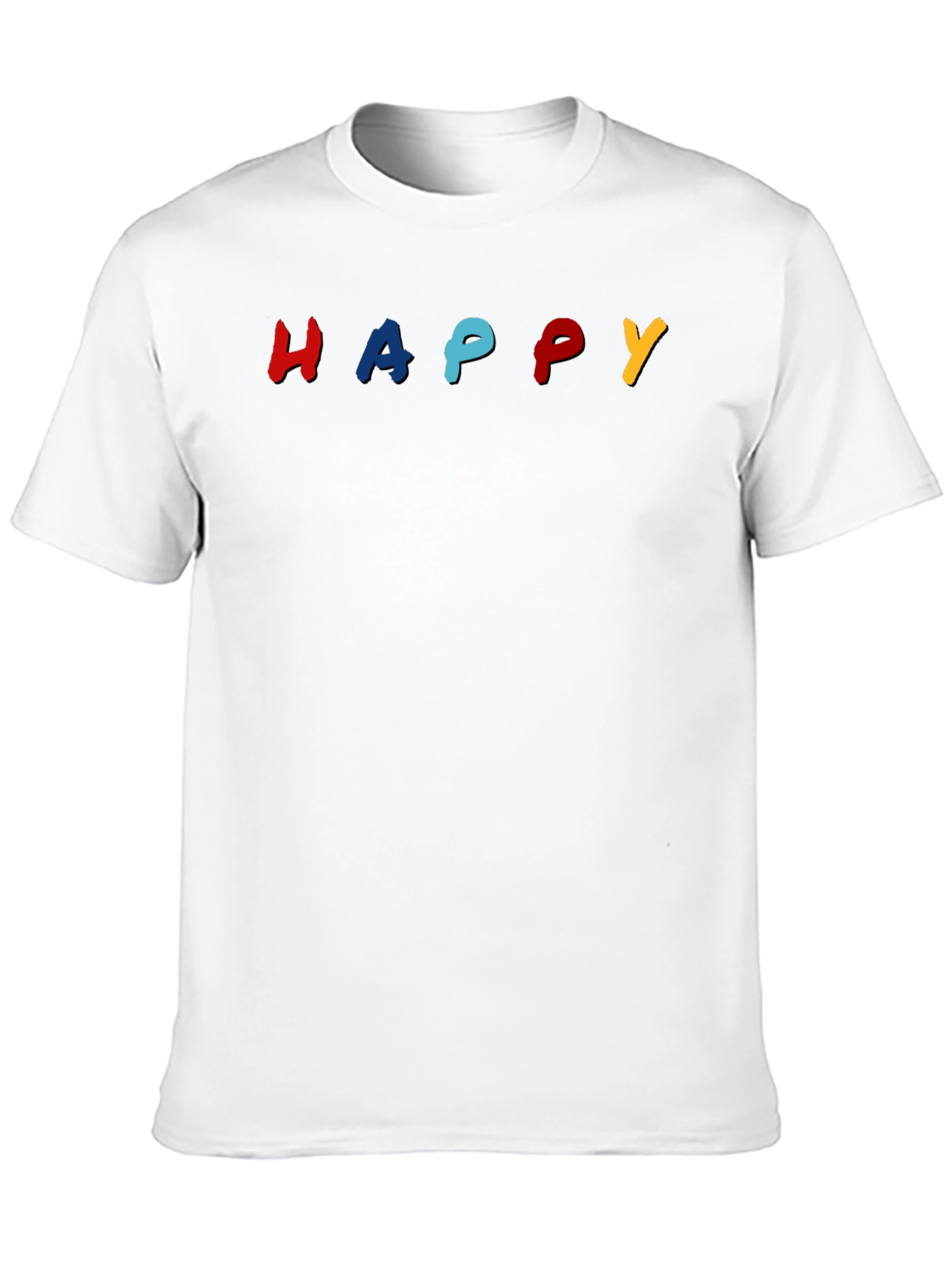 Black Happy Colorful Graphic Black Tee Shirt view 10
