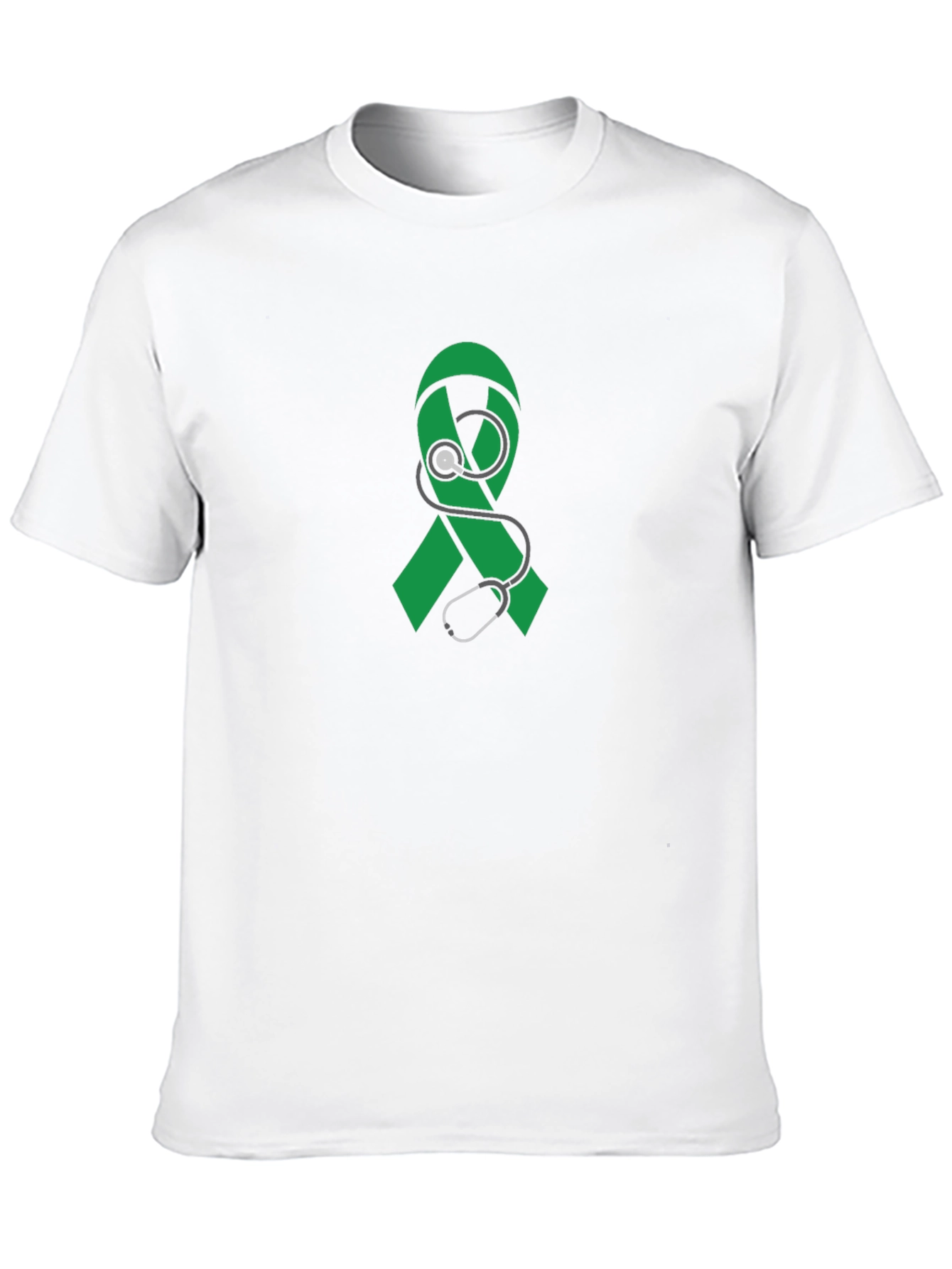 Black Awareness Ribbon Stethoscope Graphic Tee view 10