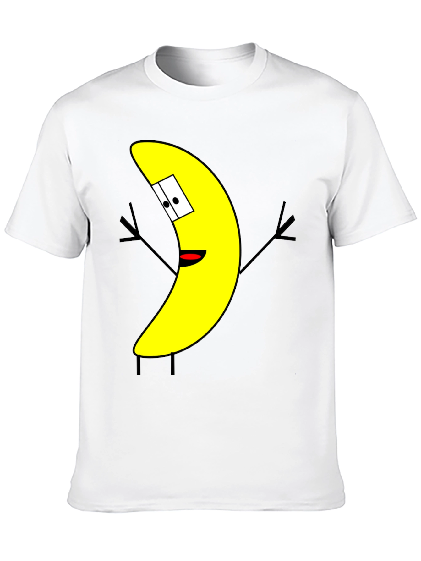 Black Banana Cartoon Character Black T-Shirt view 10