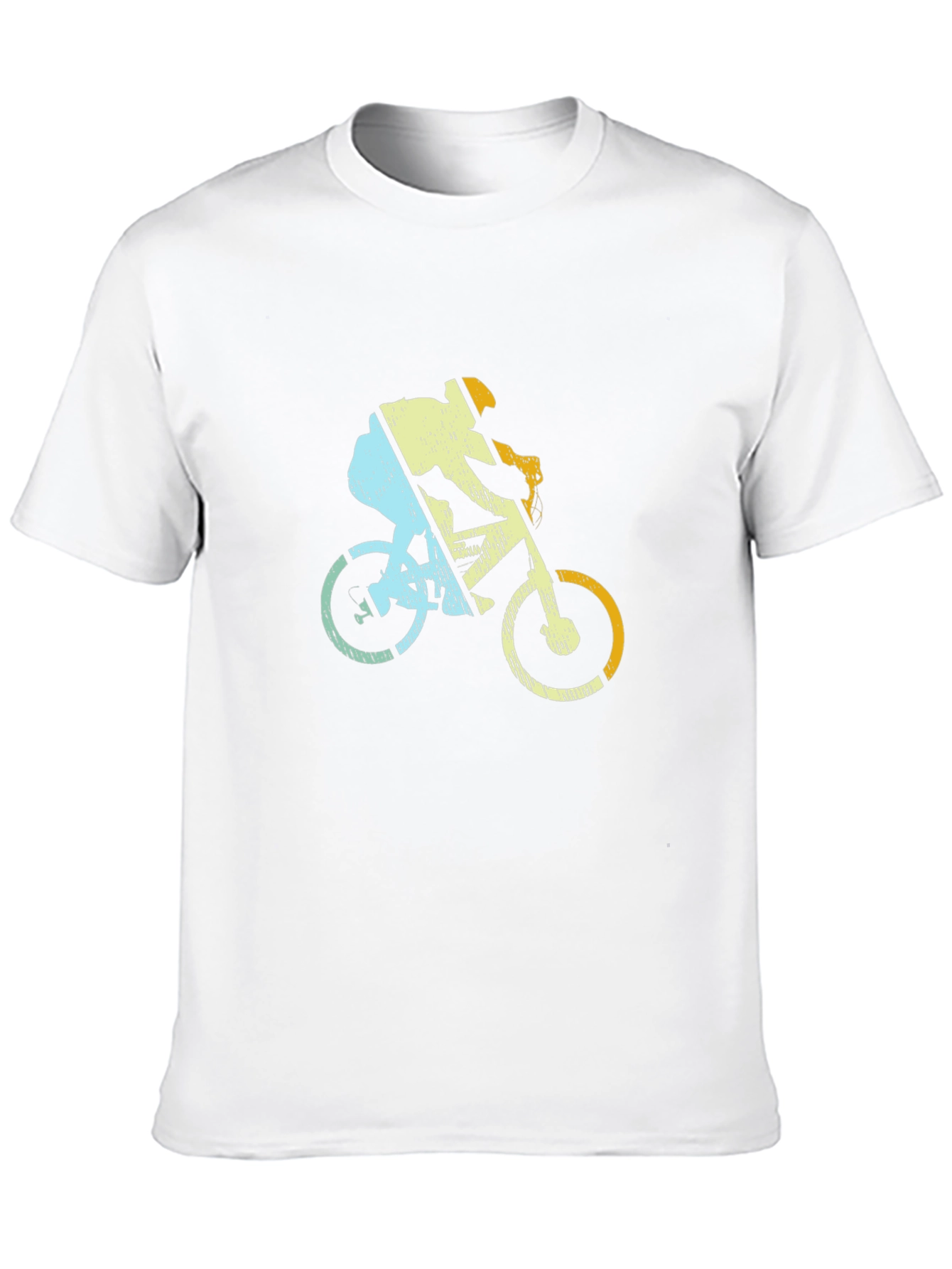 Black Retro Cycling T-Shirt - Mountain Bike Rider Design view 10