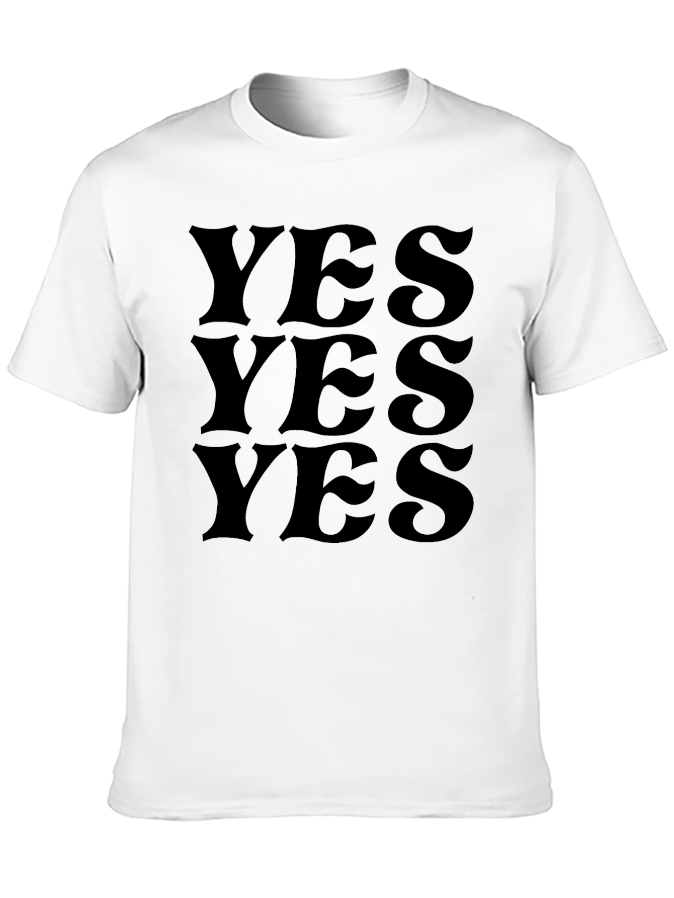 Black YES Graphic Tee - Minimalist Statement Shirt view 10