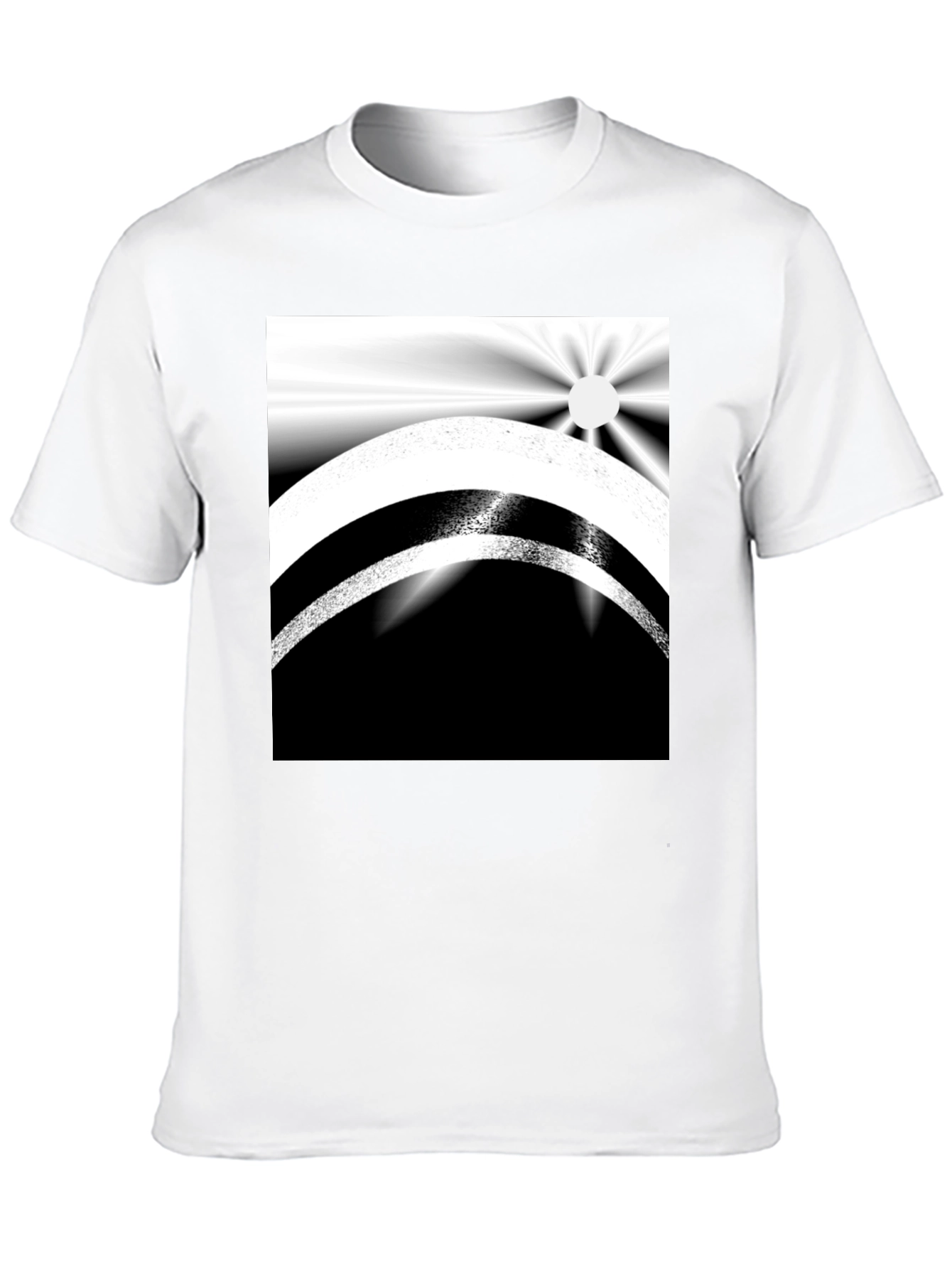 Black Abstract Black and White Graphic Tee view 10