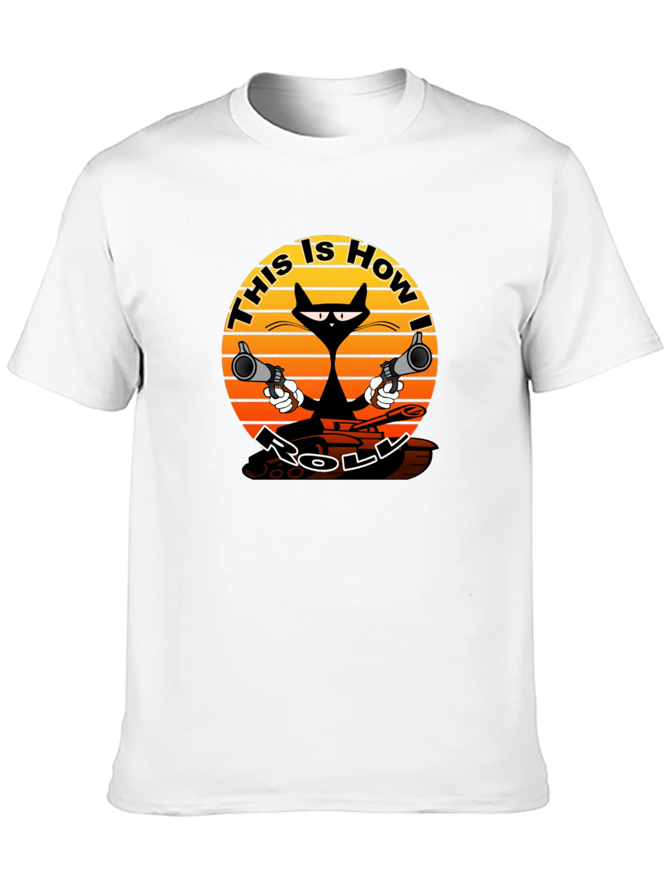 Black This Is How I Roll Funny Cat T-Shirt view 10