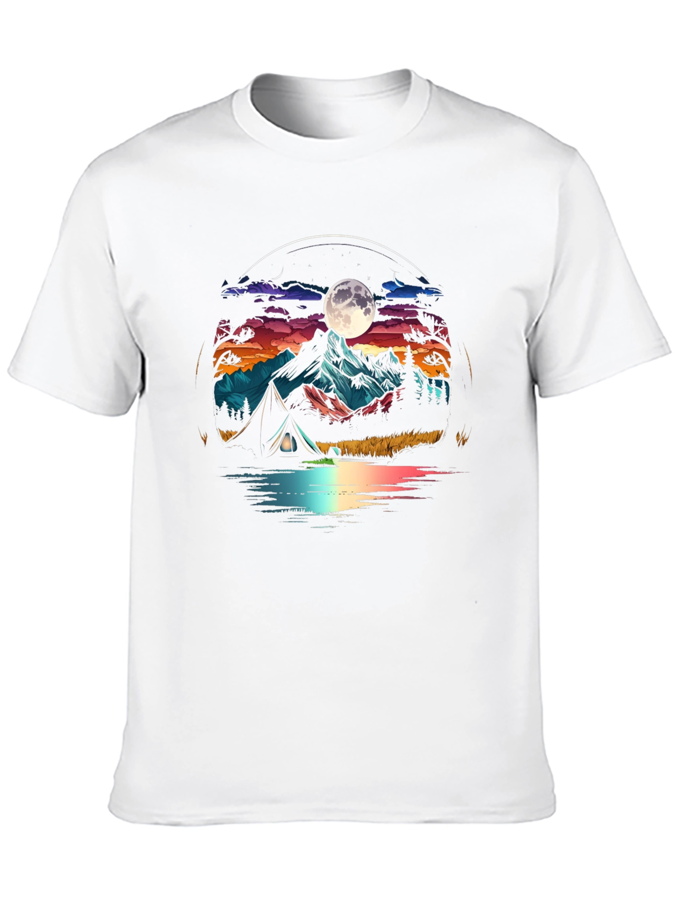 Black Camping Under the Moon T-Shirt view 10