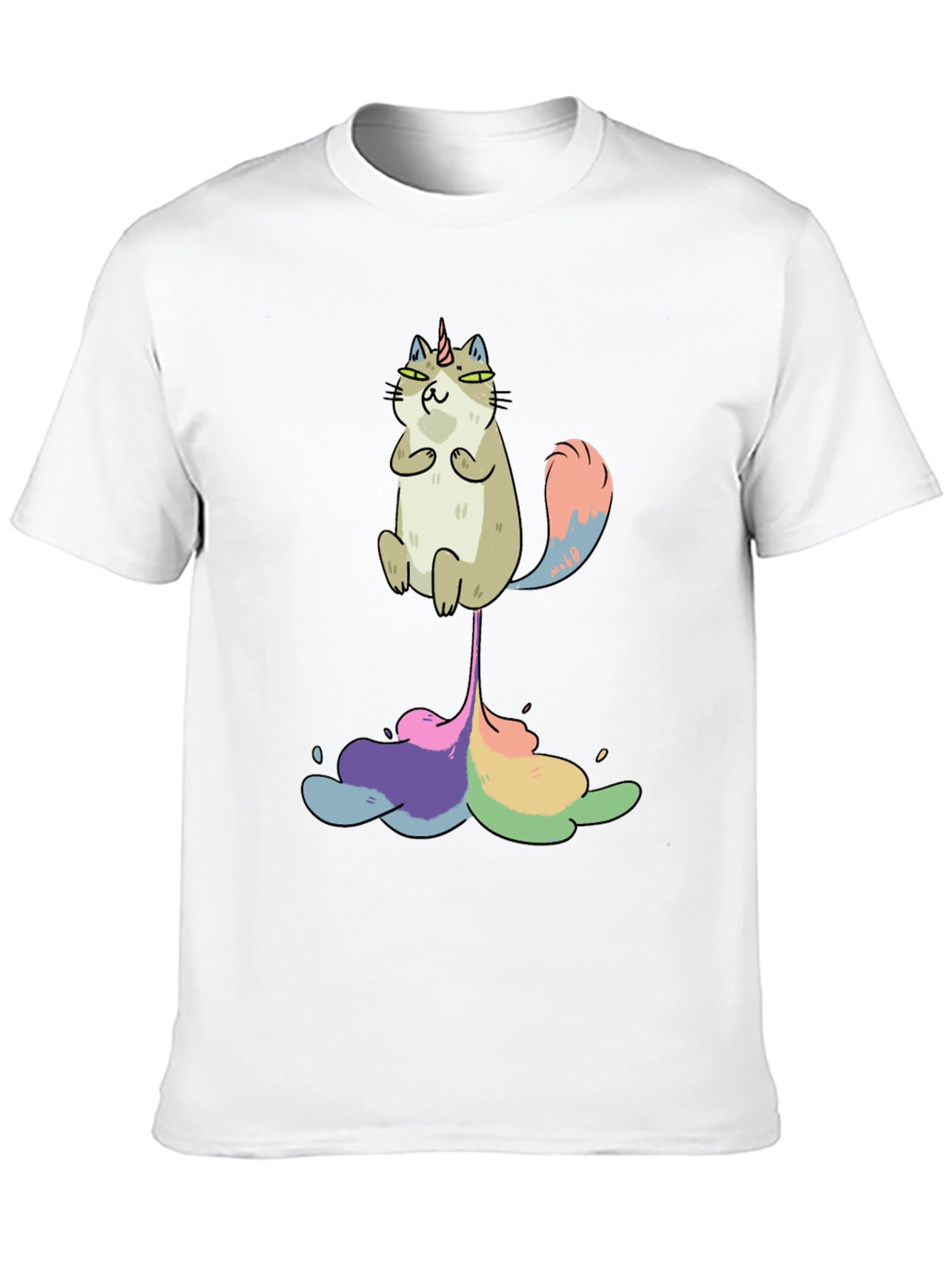 Black Unicorn Cat Rainbow Funny Black T-Shirt view 10