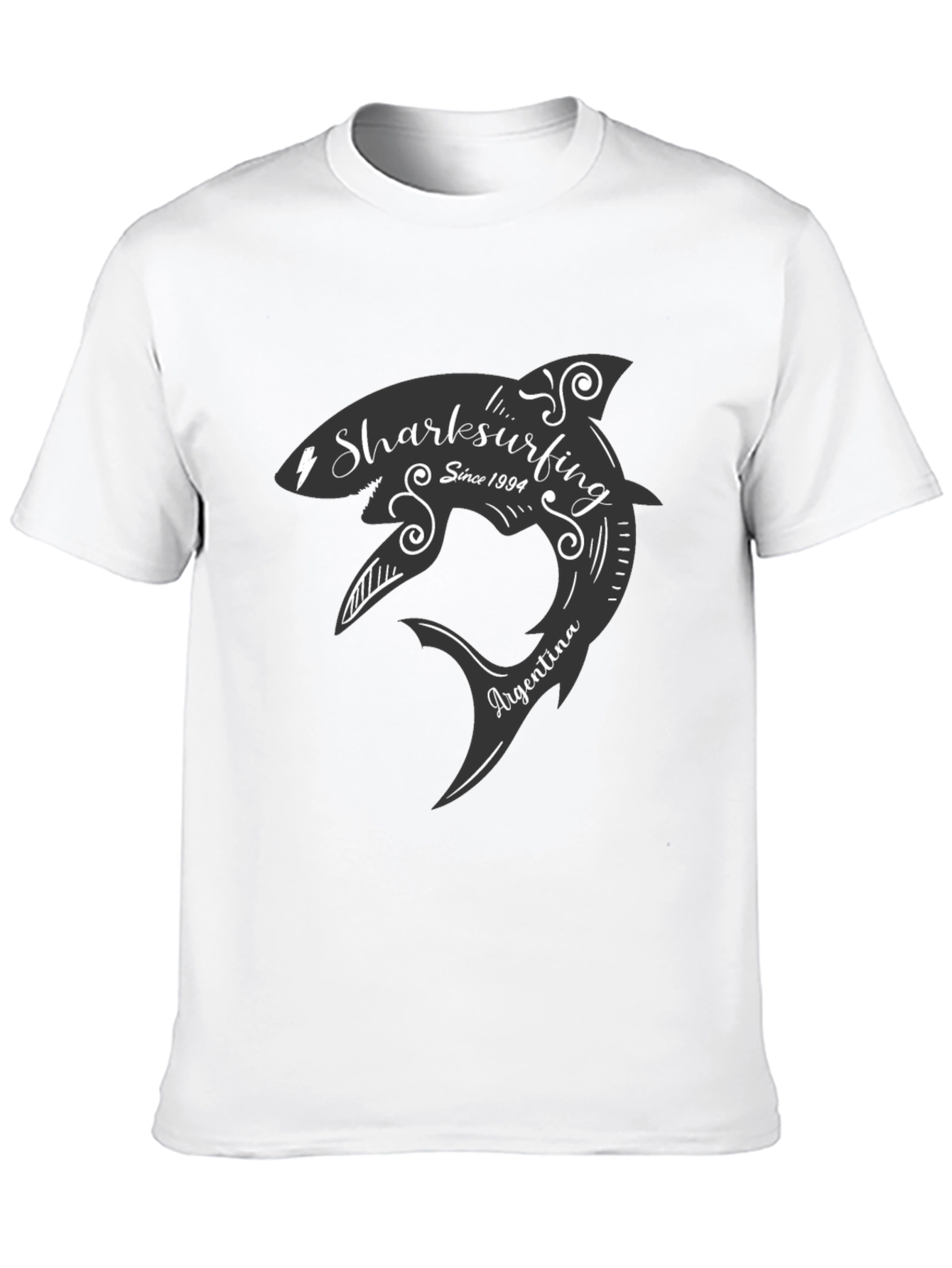 Black Sharksurfing T-Shirt - Argentina Surf Tee view 10