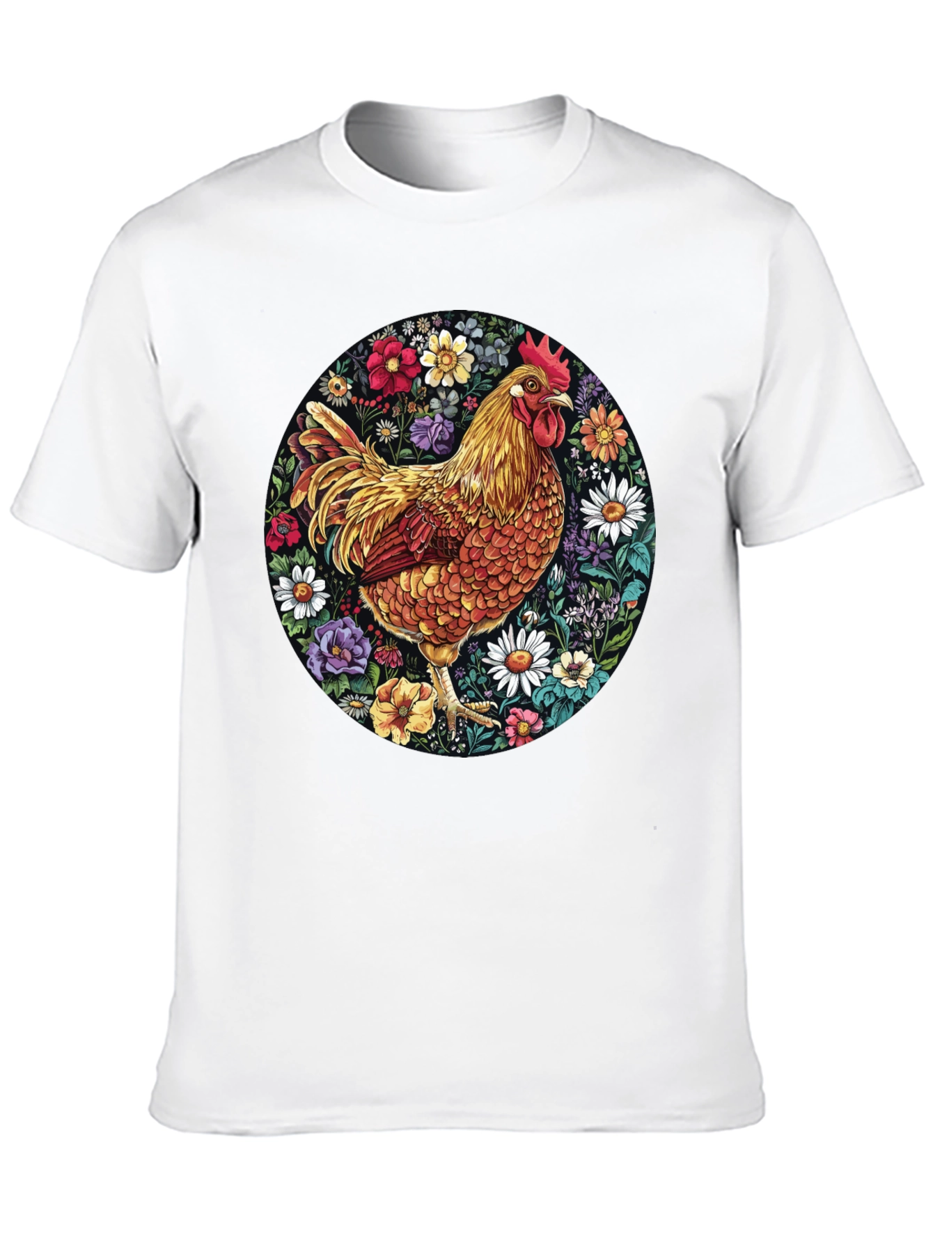 Black Floral Chicken Graphic Tee view 10