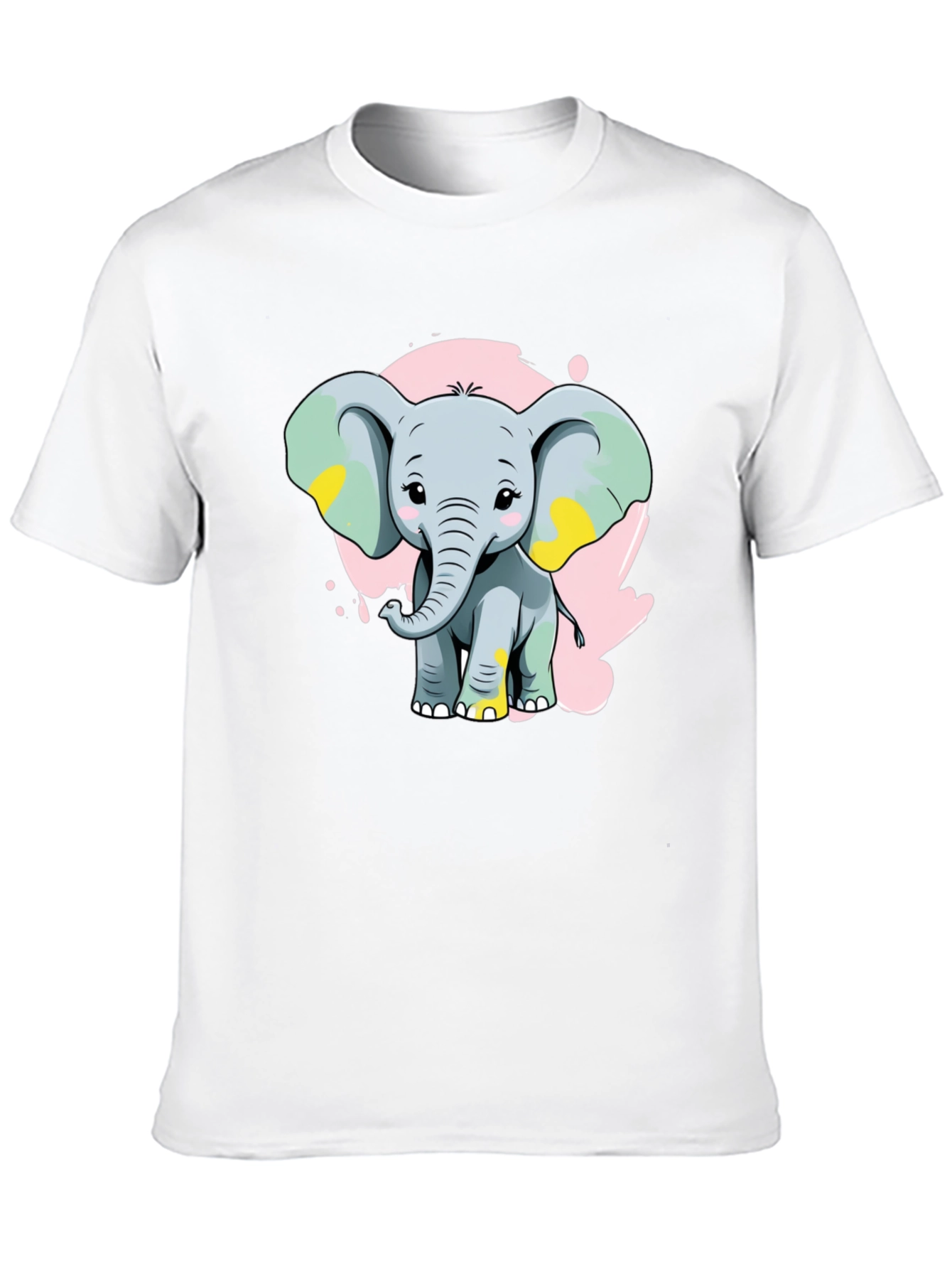 Black Cute Elephant Graphic Tee - Black Cotton Blend Shirt view 10