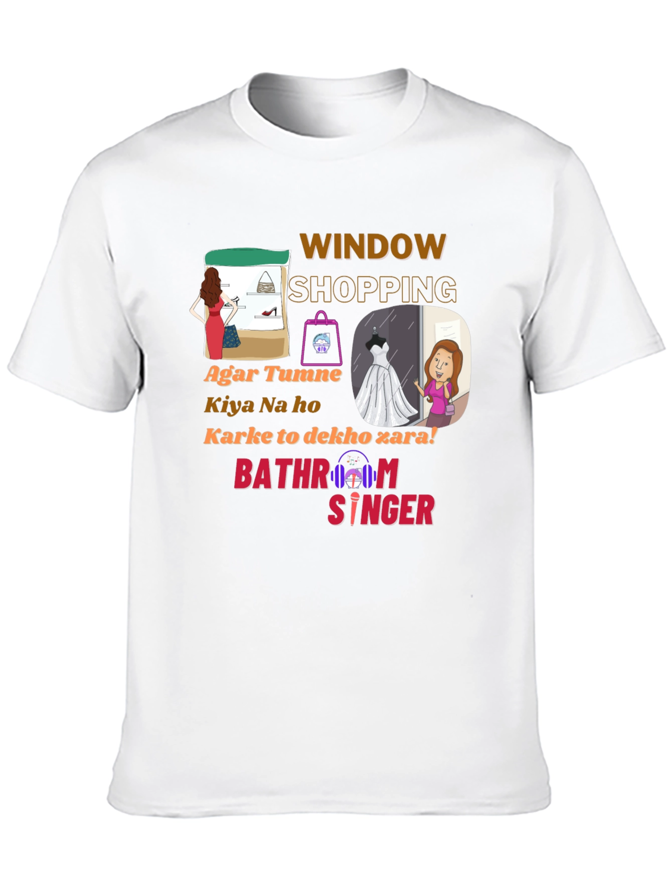 Black Window Shopping Graphic T-Shirt - Bathroom Singer view 10