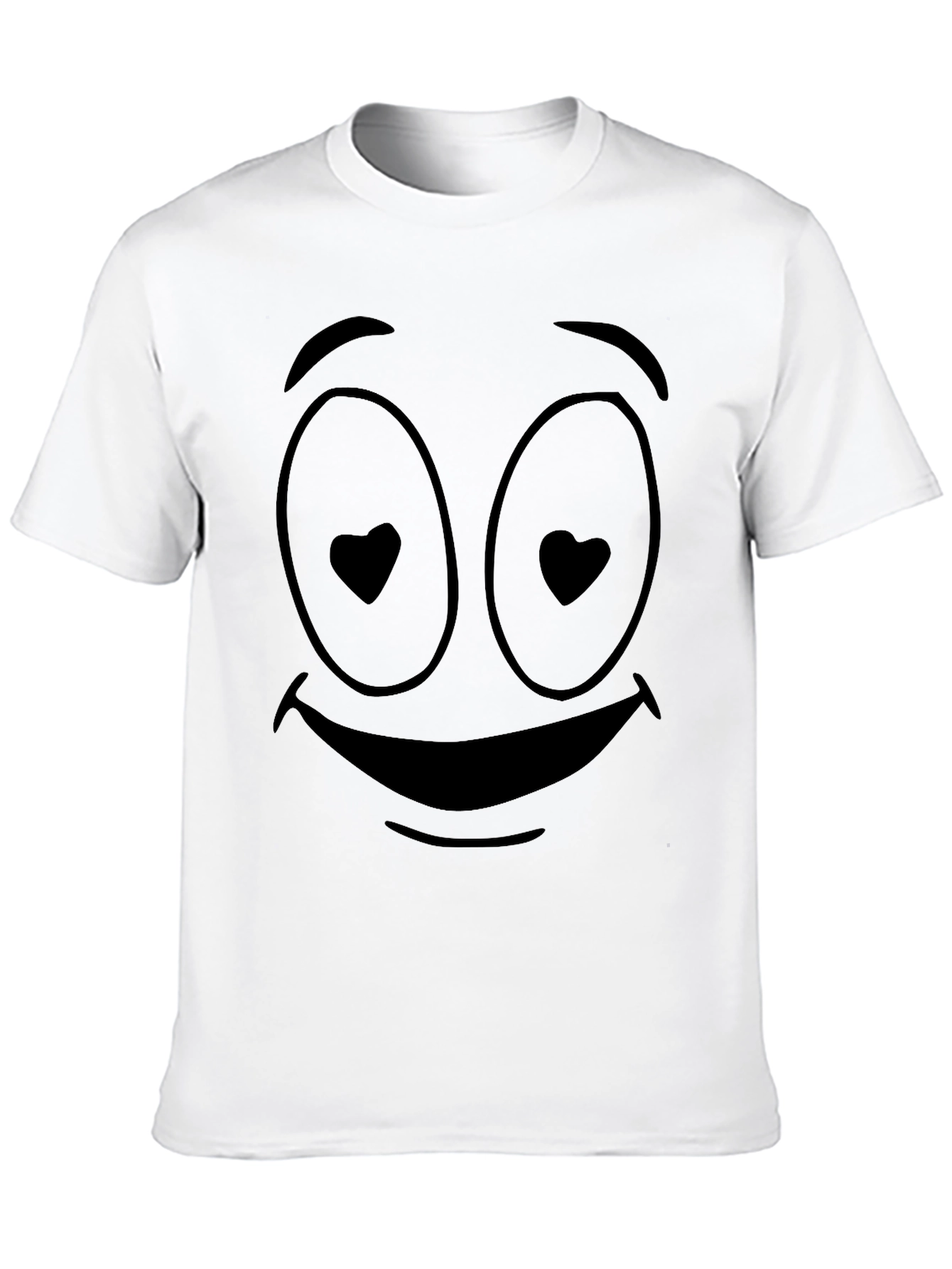 Black Heart Eyes Emoji Graphic Tee - Black Casual Shirt view 10