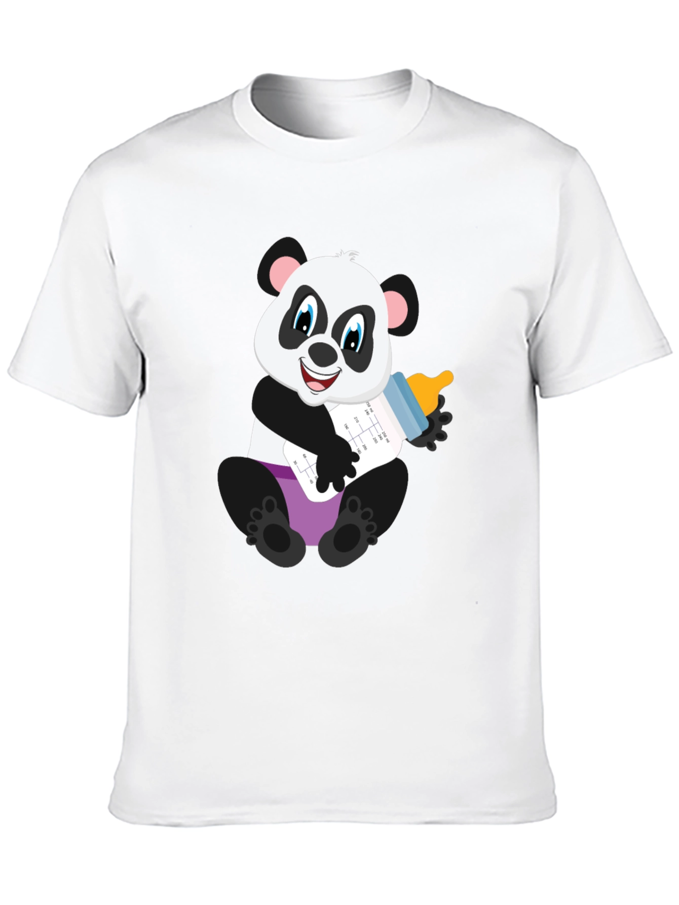 Black Panda Baby Bottle T-Shirt - Adorable Cute Cartoon Bear Tee view 10