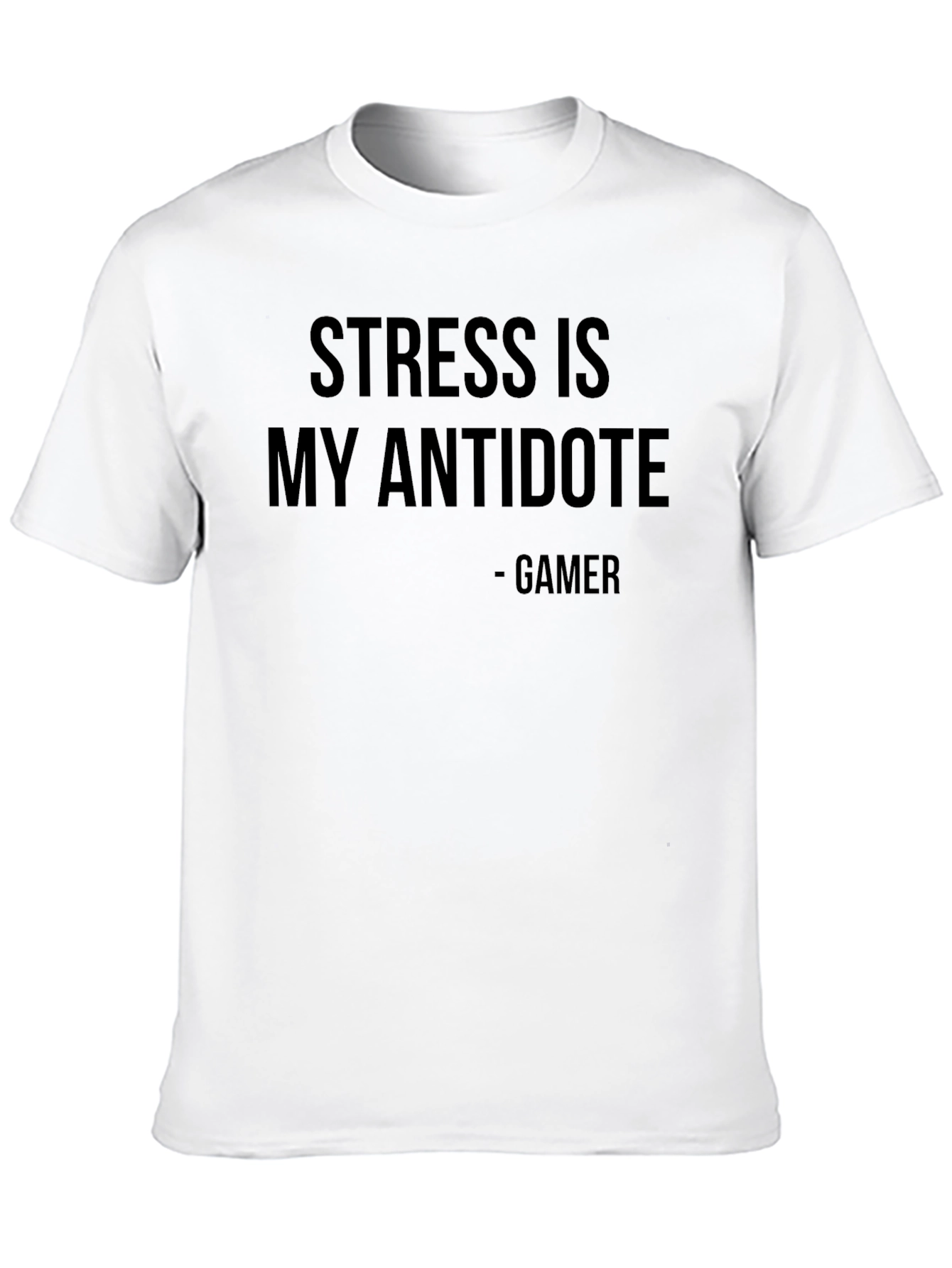 Black Stress Is My Antidote Gamer Graphic Tee view 10