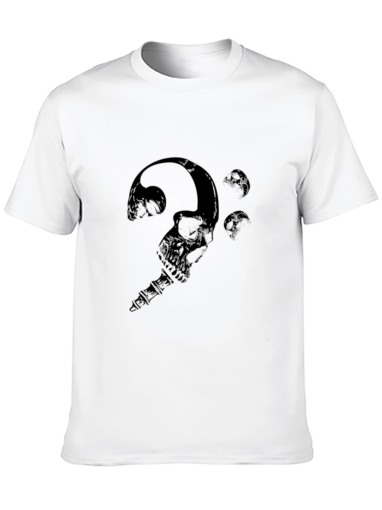 Black Skull Treble Clef Graphic Tee view 10