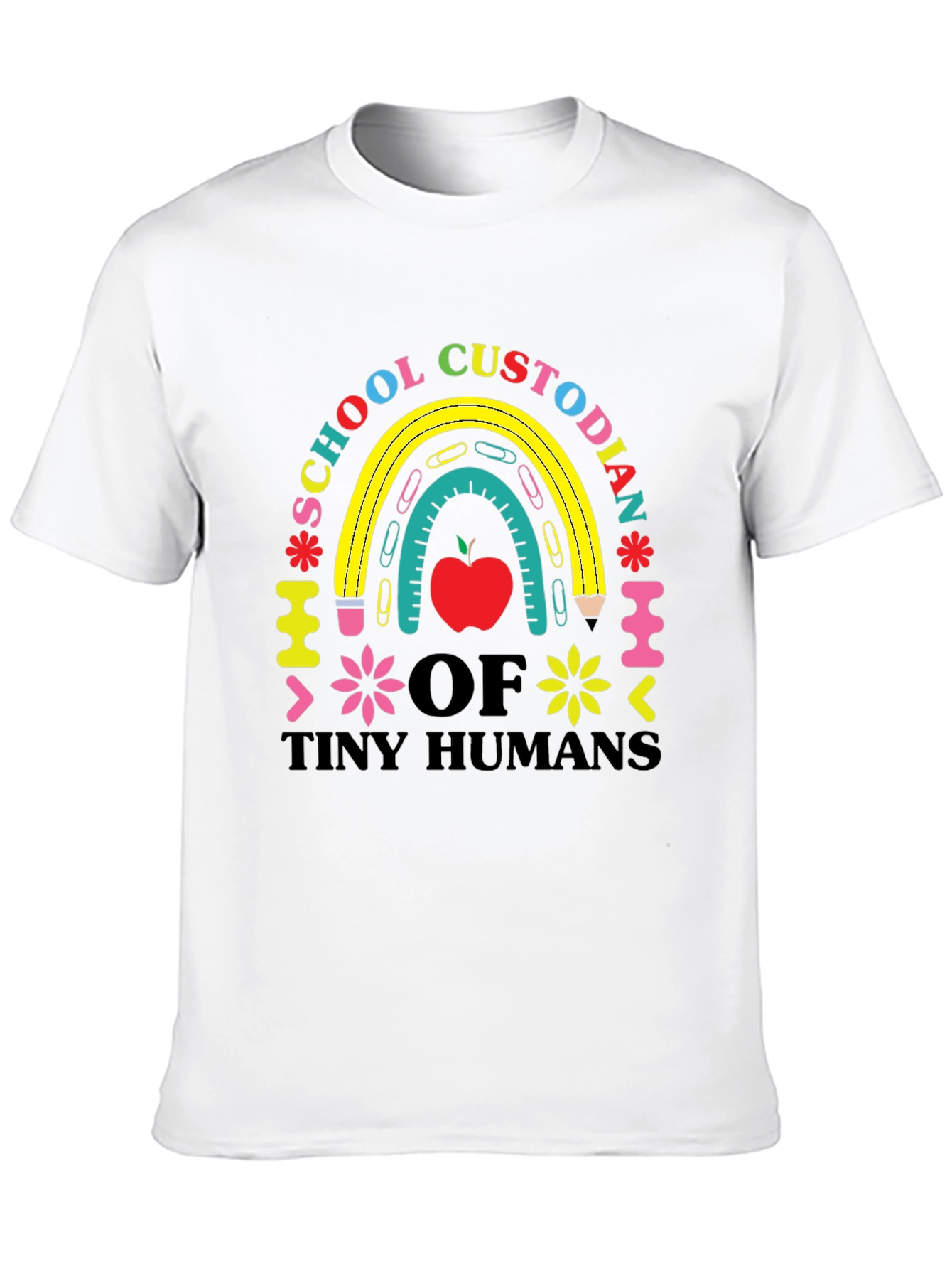 Black School Custodian of Tiny Humans T-Shirt view 10