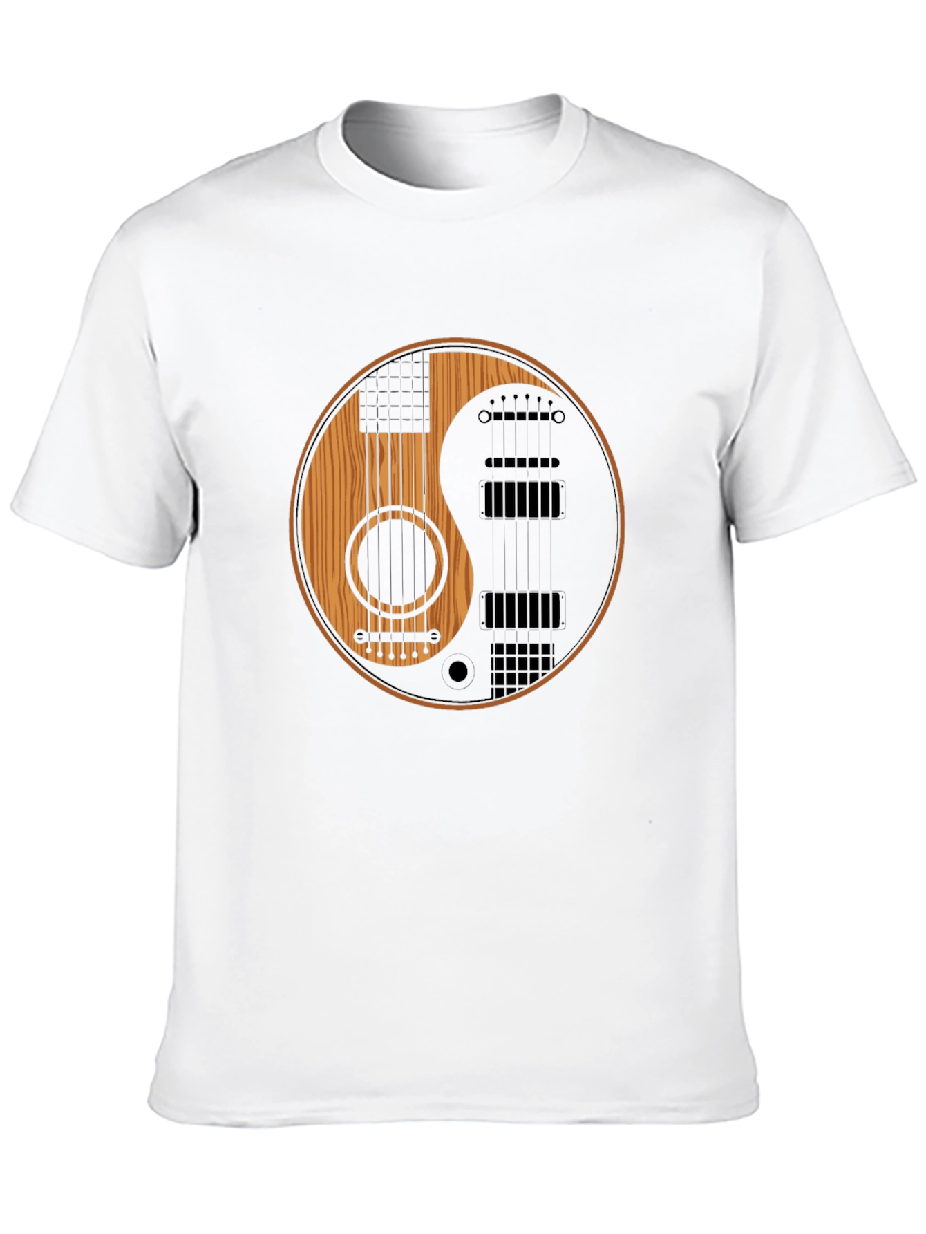 Black Yin Yang Guitar T-Shirt view 10