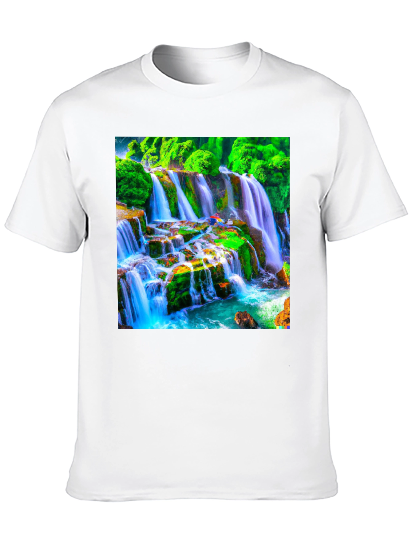 Black Waterfall Graphic Tee - Nature Lover's T-Shirt view 10