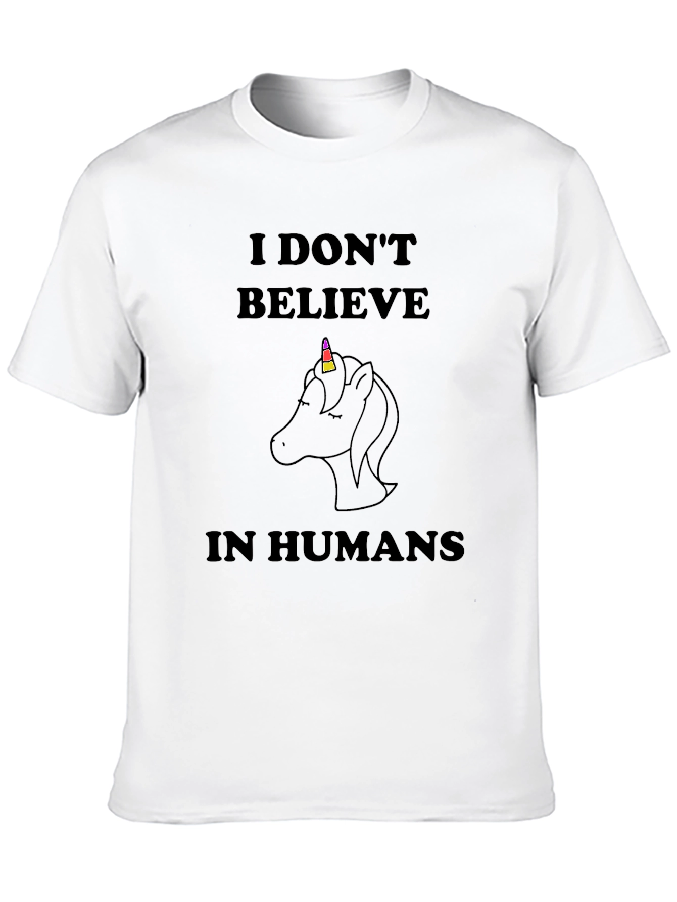 Black Unicorn Believer T-Shirt - Black Cotton Tee view 10