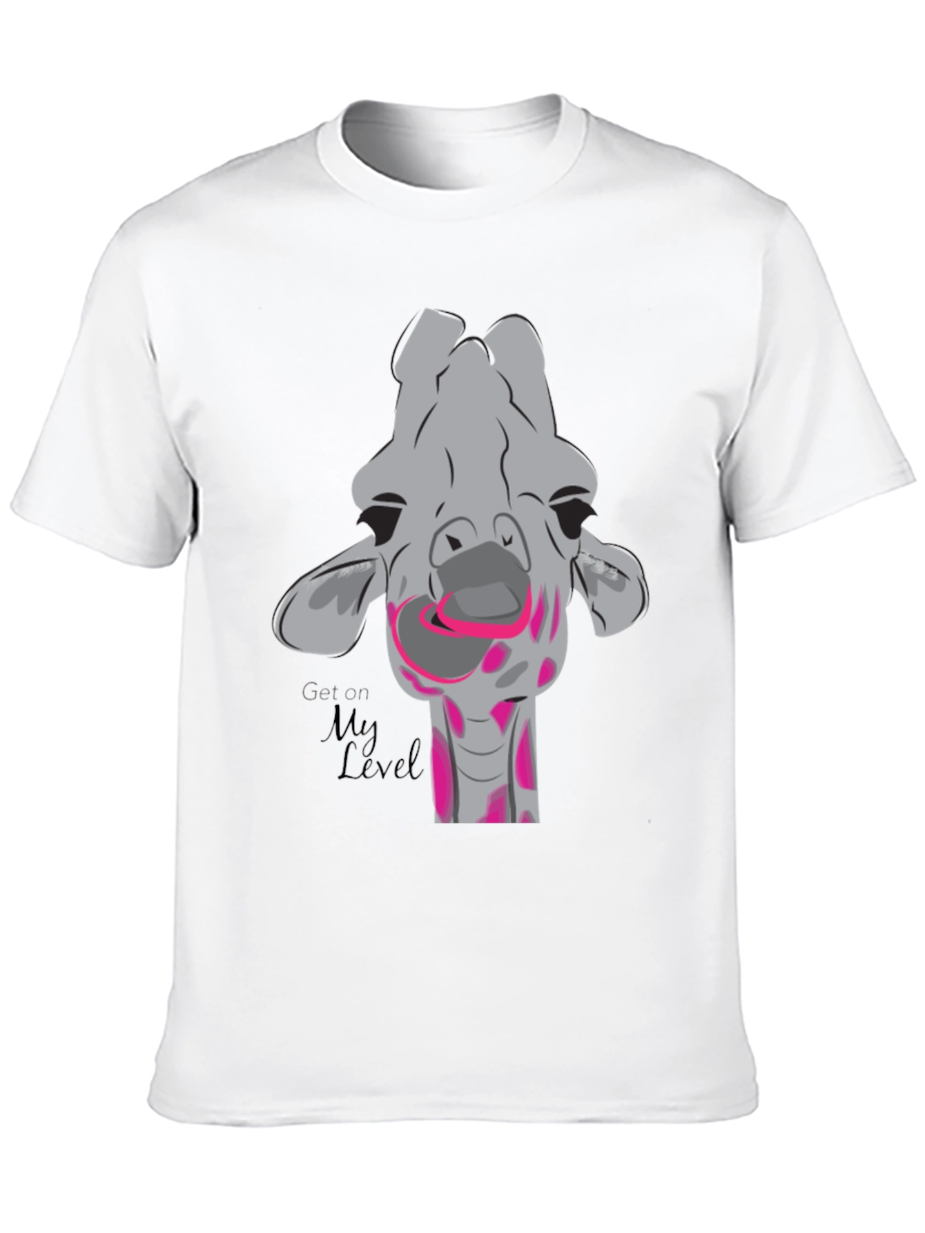 Black Giraffe Humor T-Shirt - Get On My Level view 10