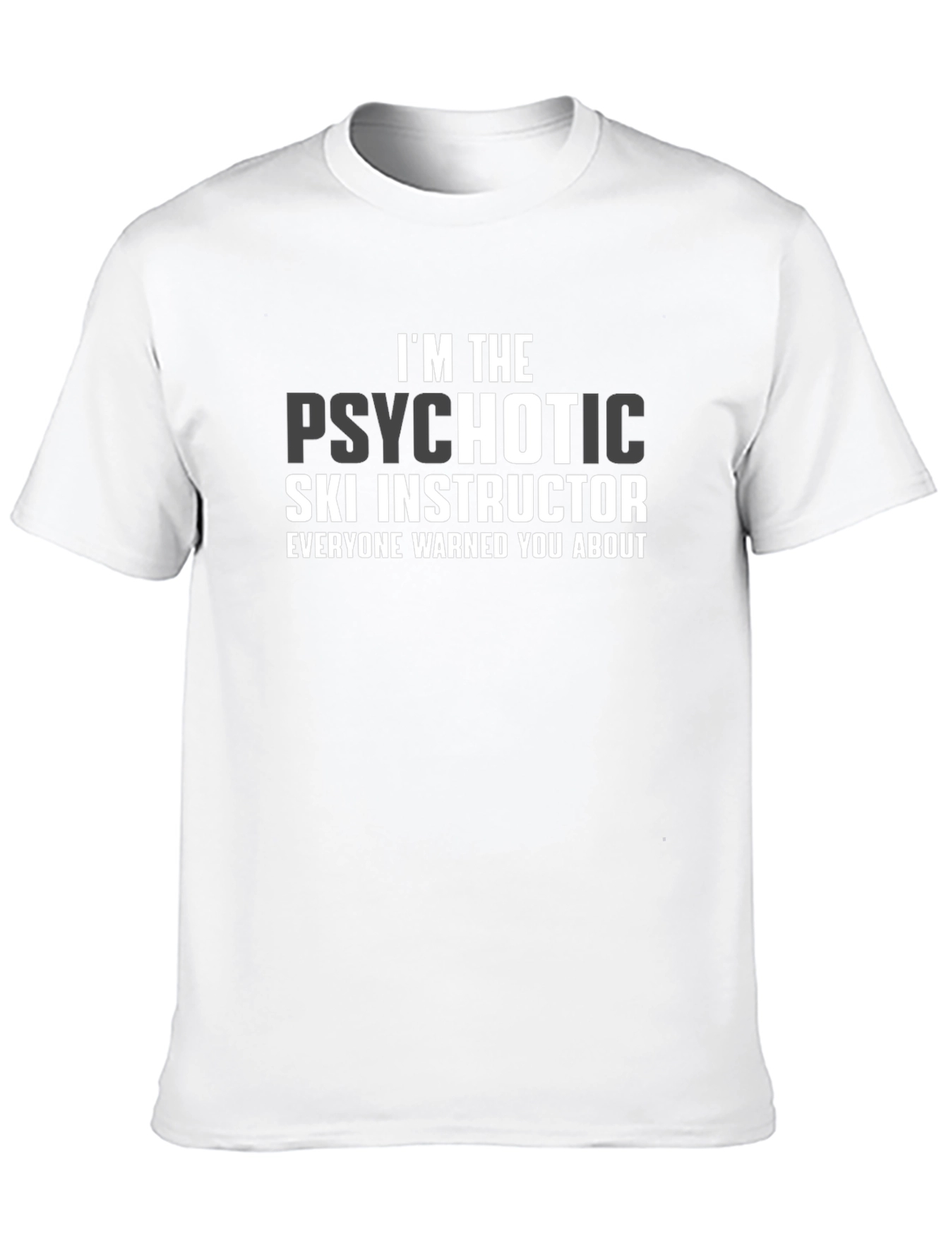 Black Psychotic Ski Instructor Graphic T-Shirt - Black view 10
