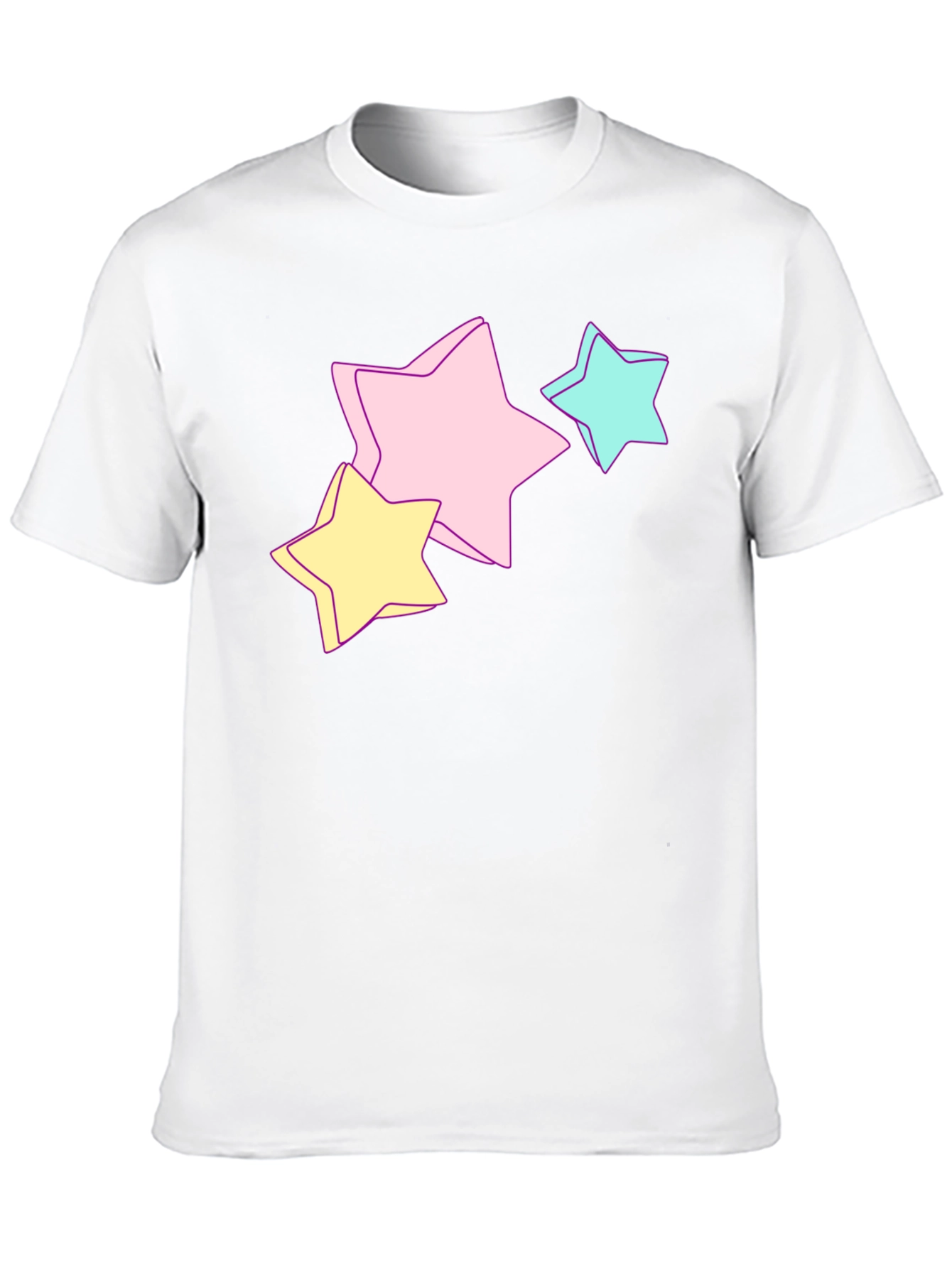 Black Pastel Star Graphic Black T-Shirt view 10